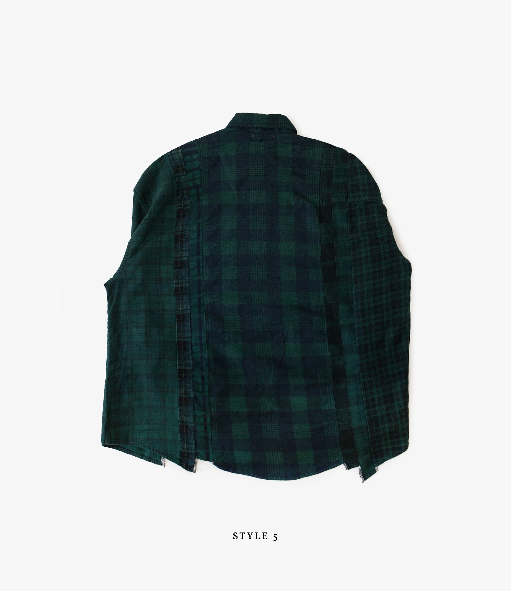 7 Cuts Wide Flannel Shirt – Green Over Dye