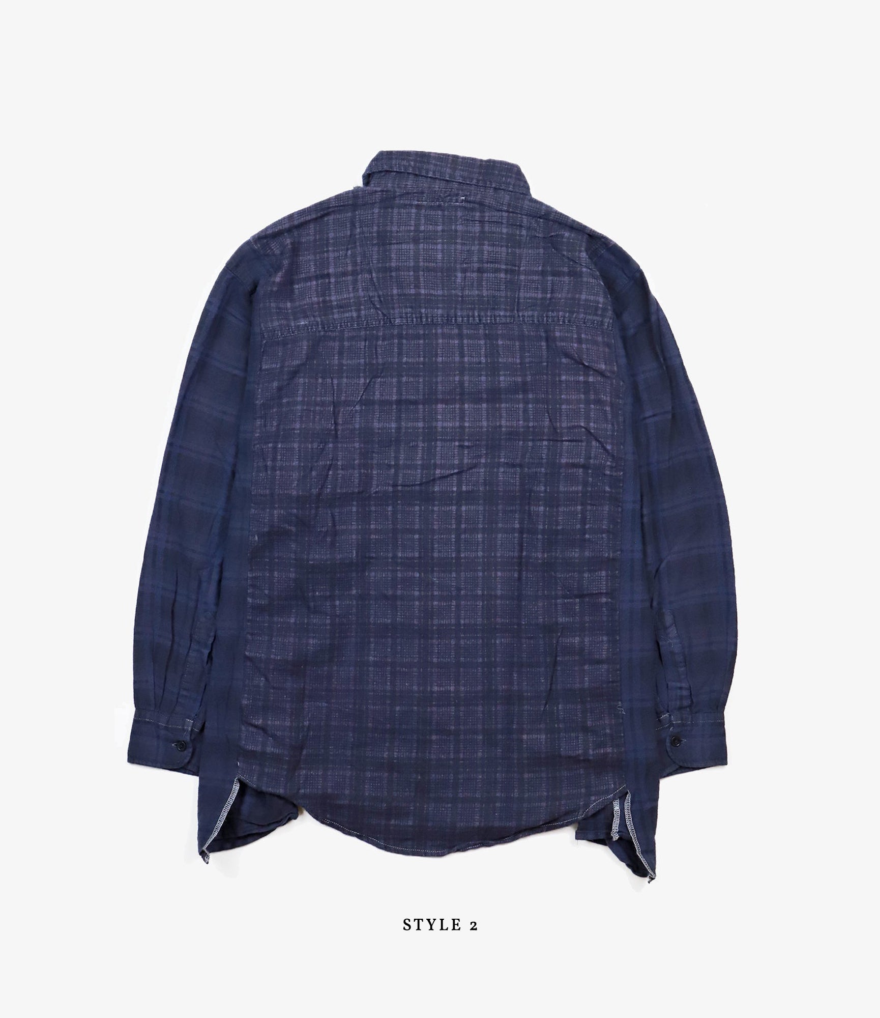 Wide Flannel Ribbon Shirt – Purple Over Dye