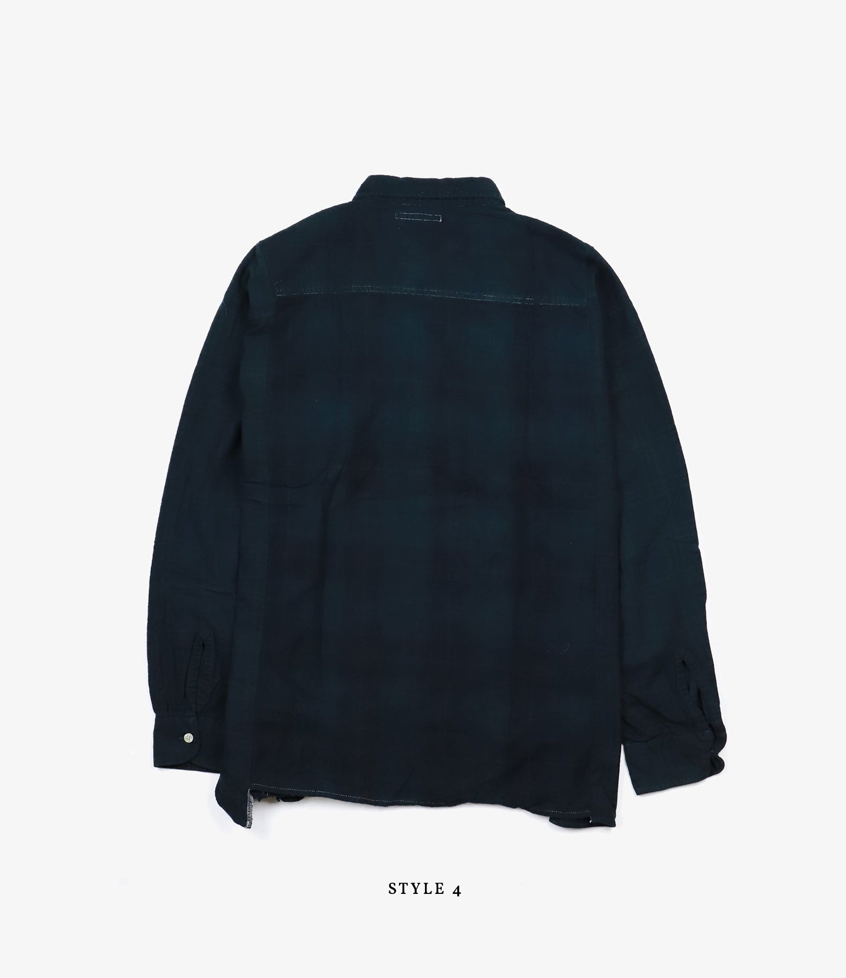 Wide Flannel Ribbon Shirt – Black Over Dye