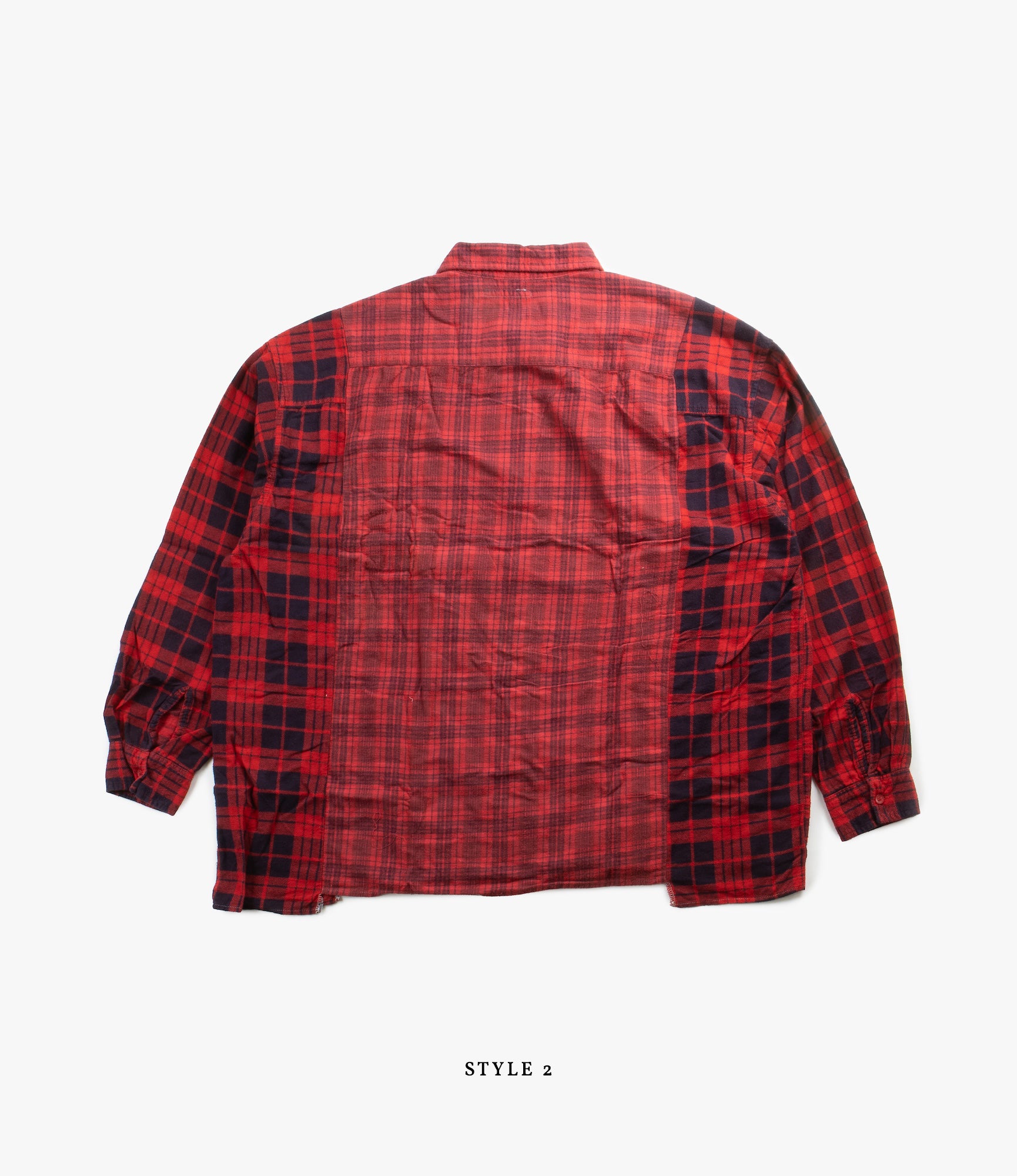 Wide Flannel Ribbon Shirt – Red Over Dye