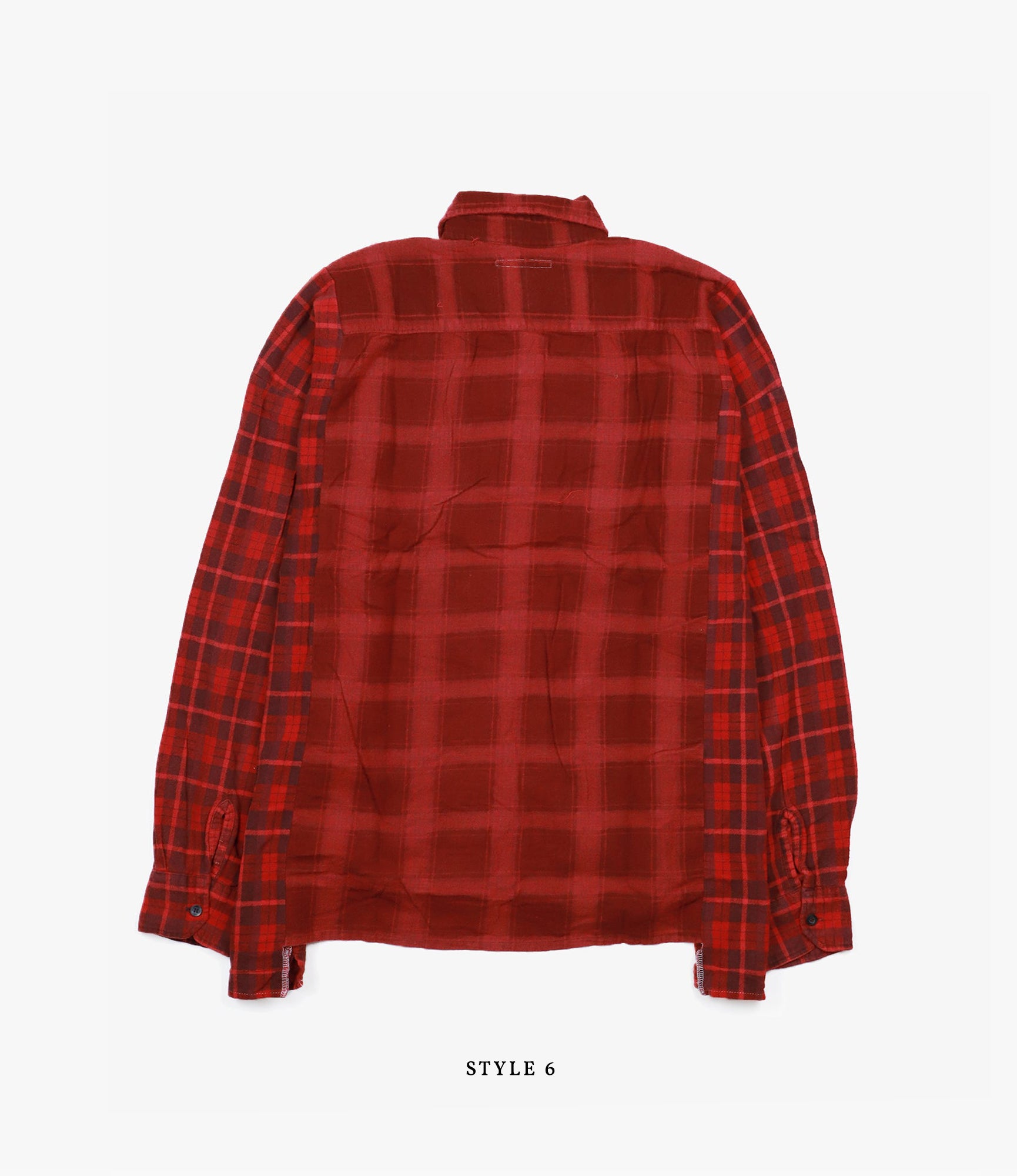 Wide Flannel Ribbon Shirt – Red Over Dye