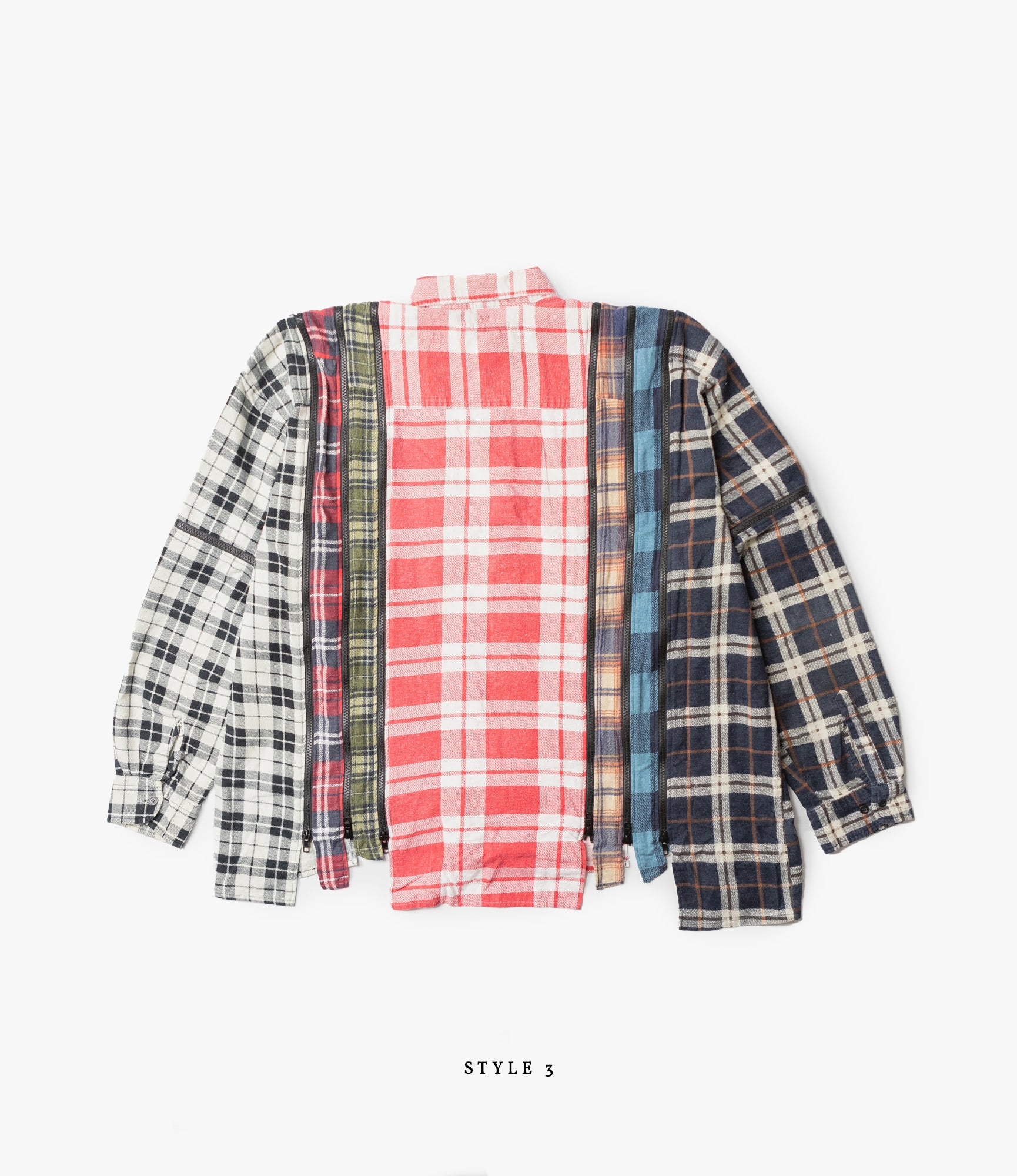 7 Cuts Wide Zipped Flannel Shirt