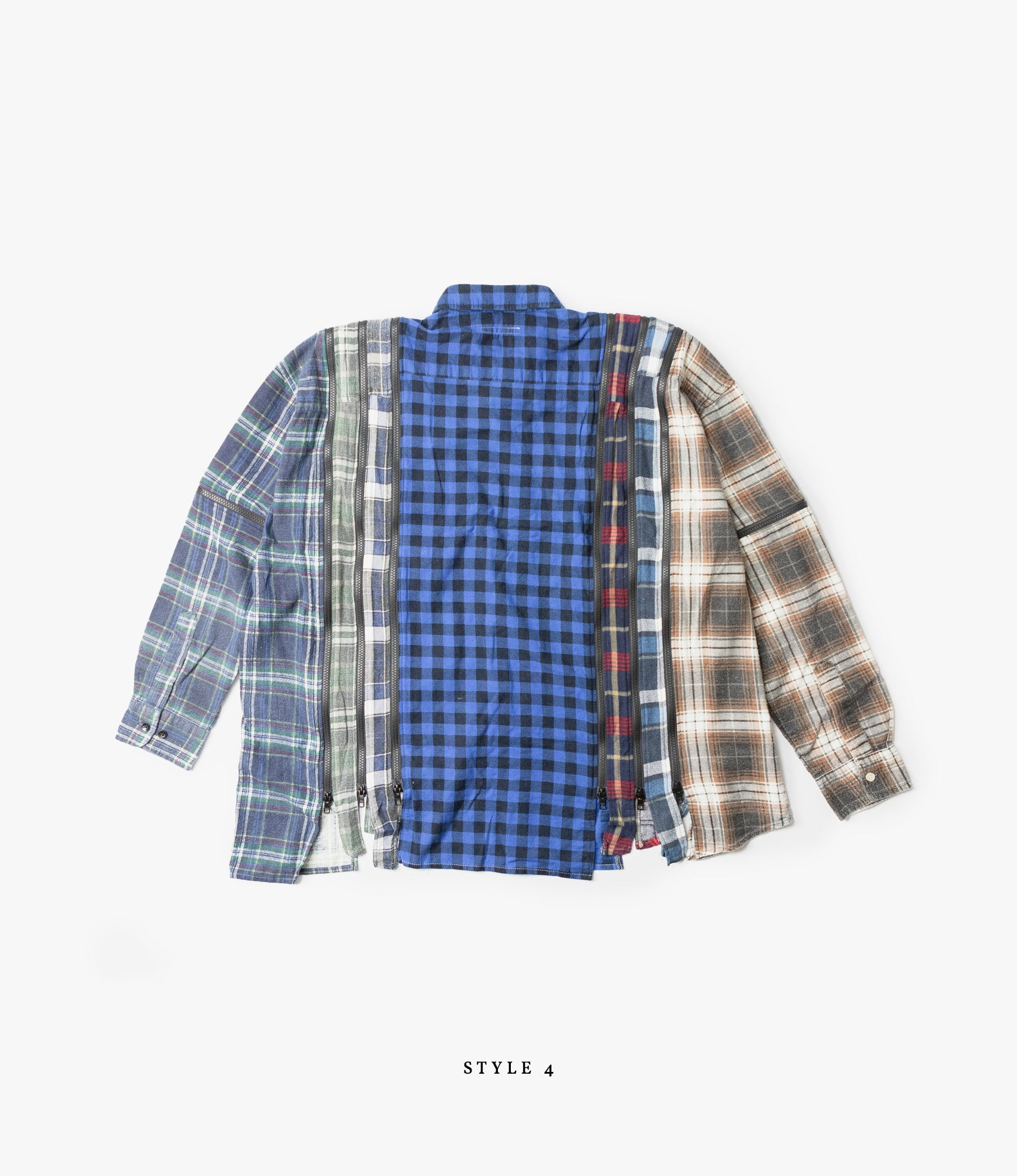 7 Cuts Wide Zipped Flannel Shirt