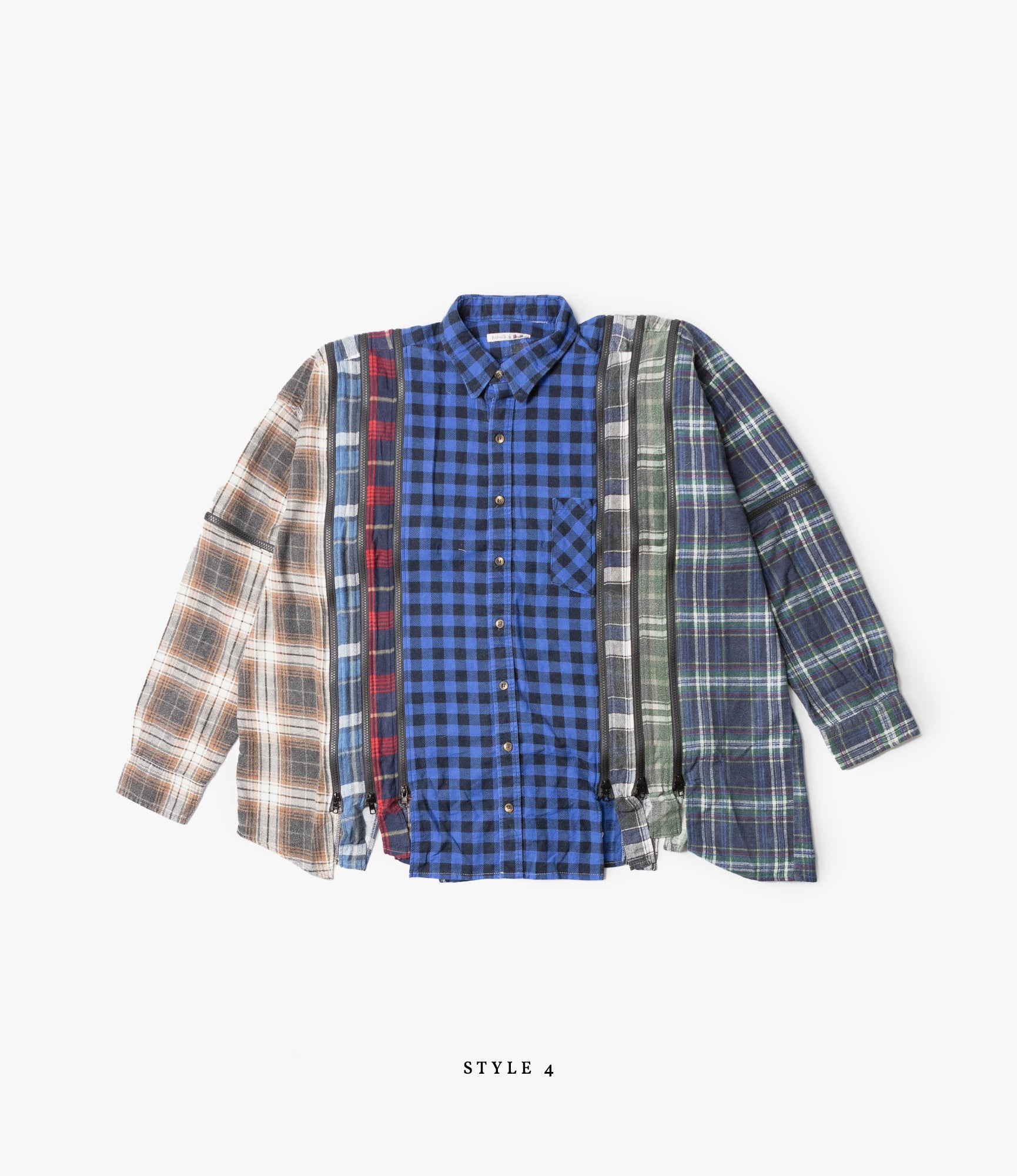 7 Cuts Wide Zipped Flannel Shirt