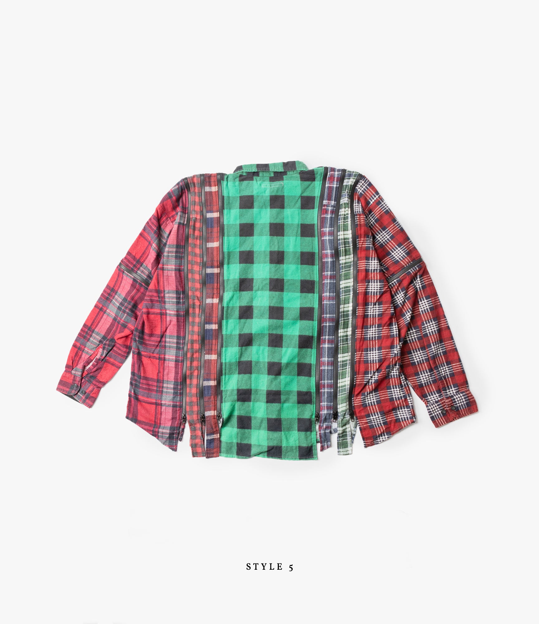 7 Cuts Wide Zipped Flannel Shirt