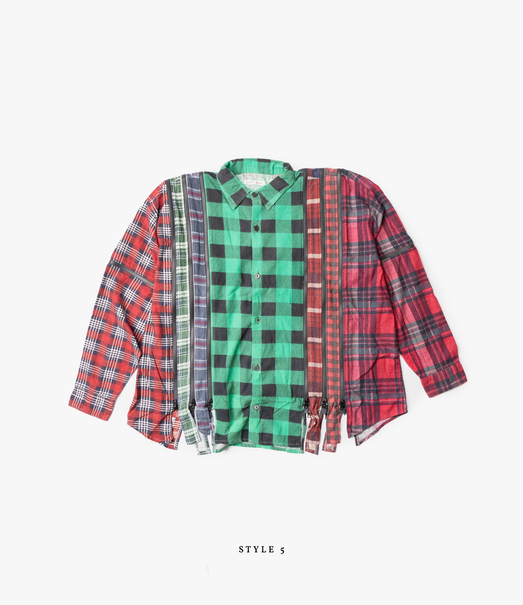 7 Cuts Wide Zipped Flannel Shirt