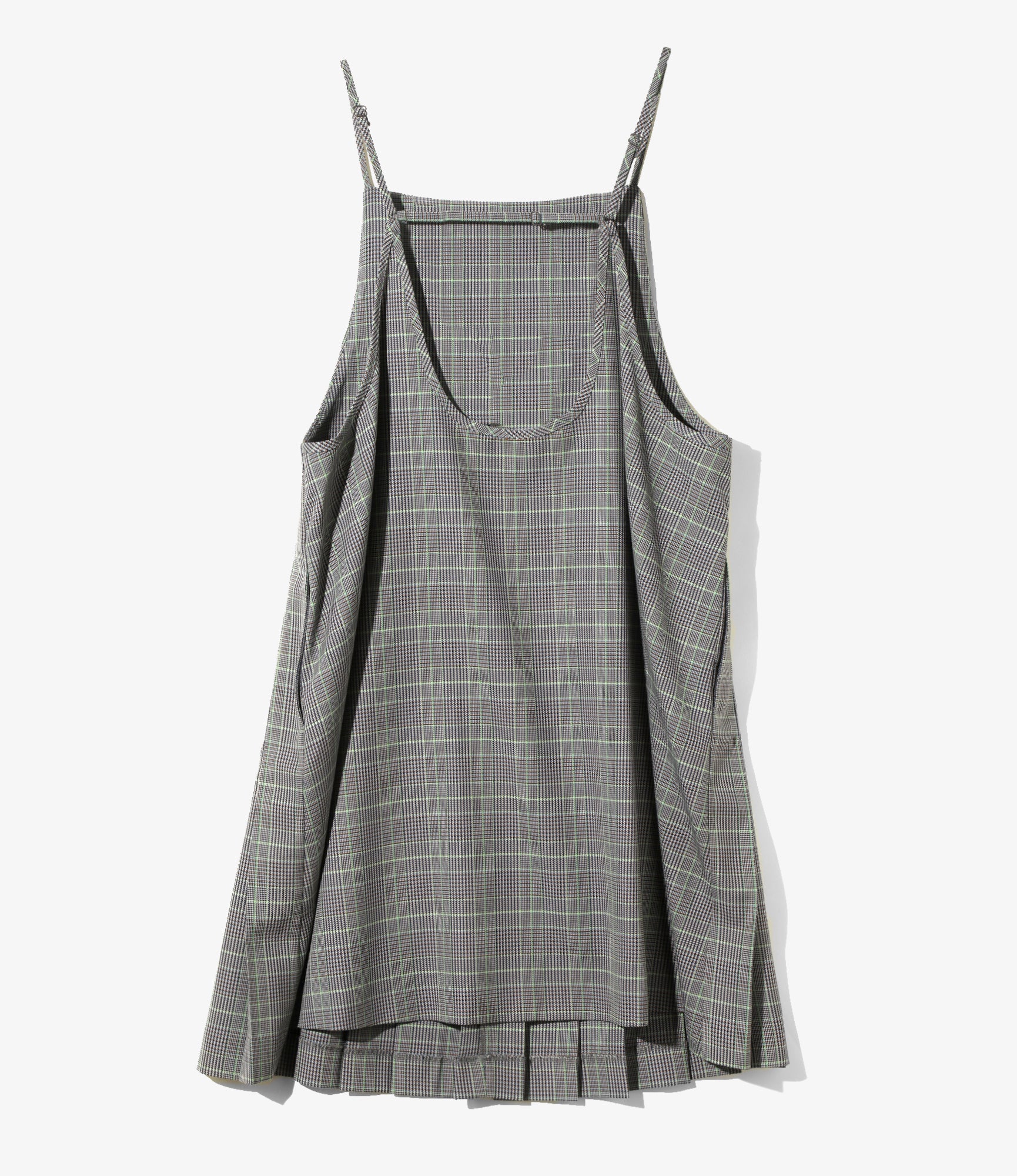 Apron Pleated Dress – Plaid Gabardine