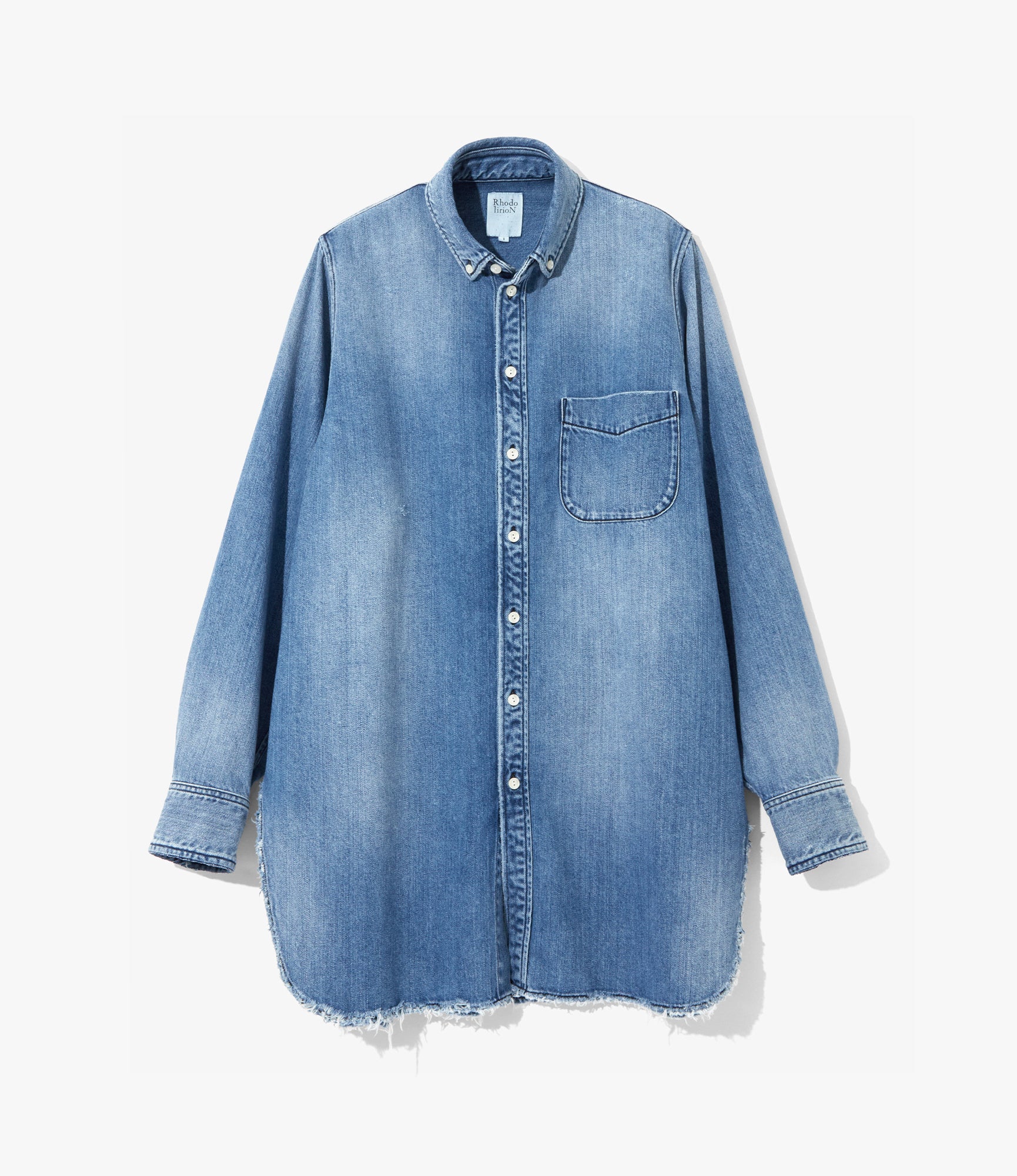 Button Down Shirt – Indigo Damaged Denim