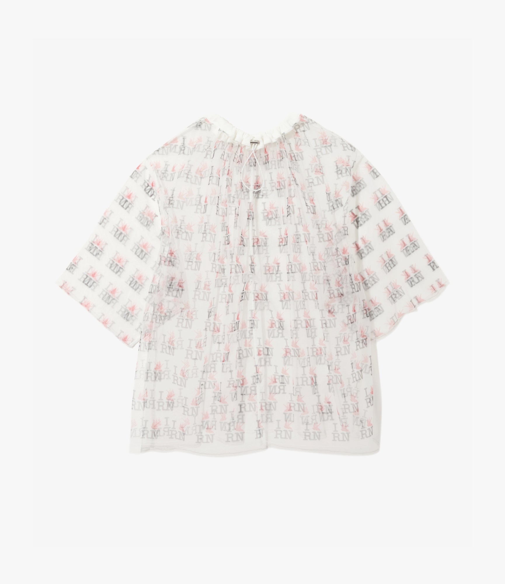 Crew Neck Shirt – Off White Printed Tulle