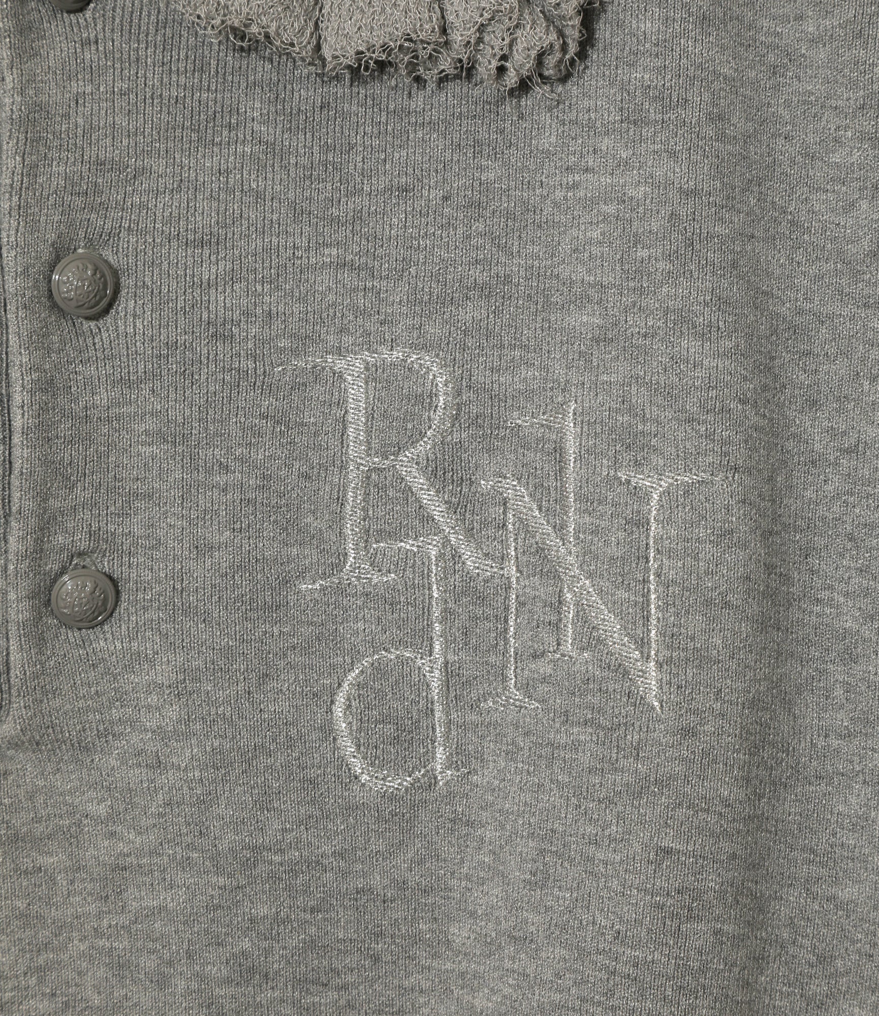 Embroidered Polo Sweater – Heather Grey