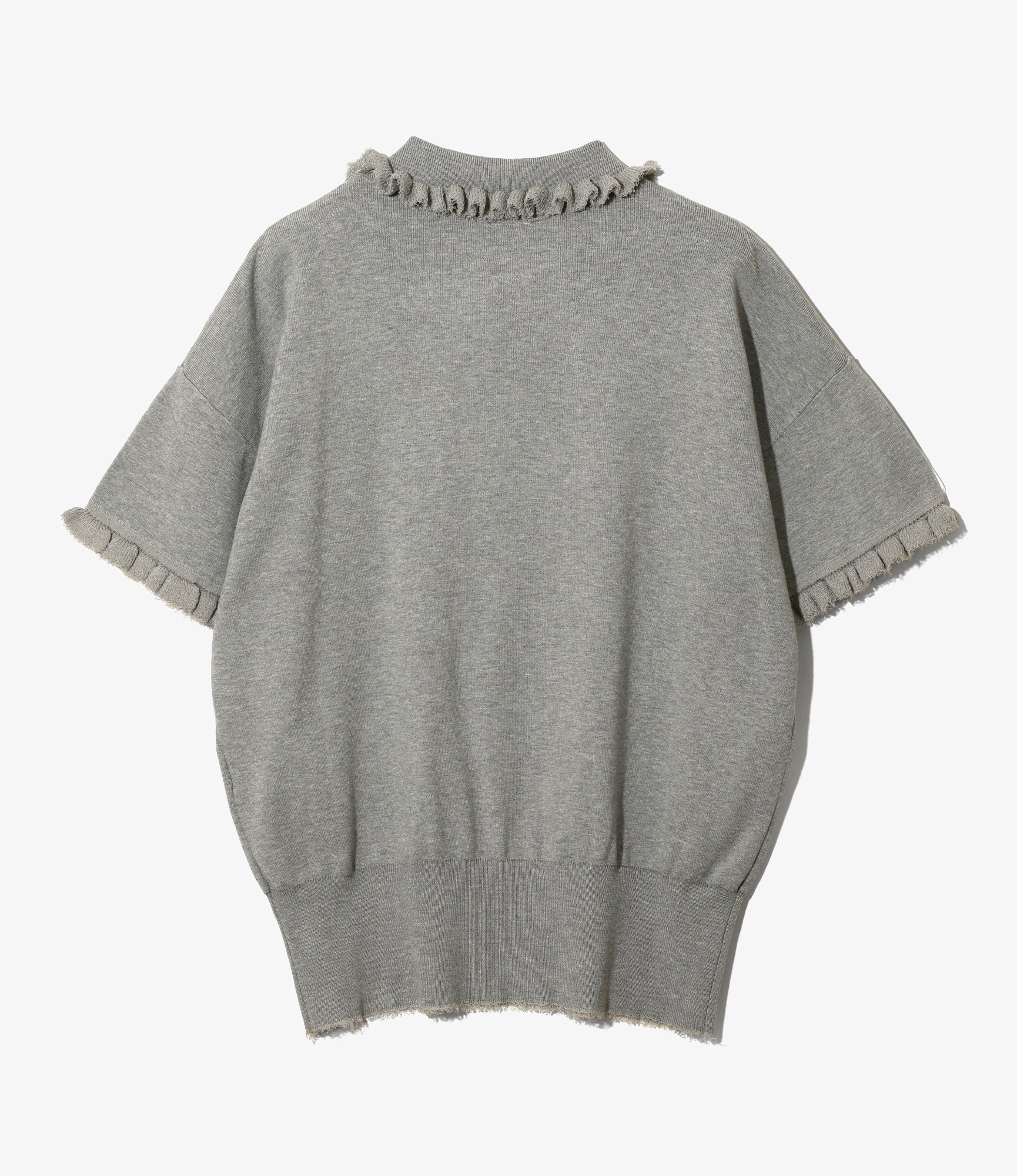 Embroidered Polo Sweater – Heather Grey