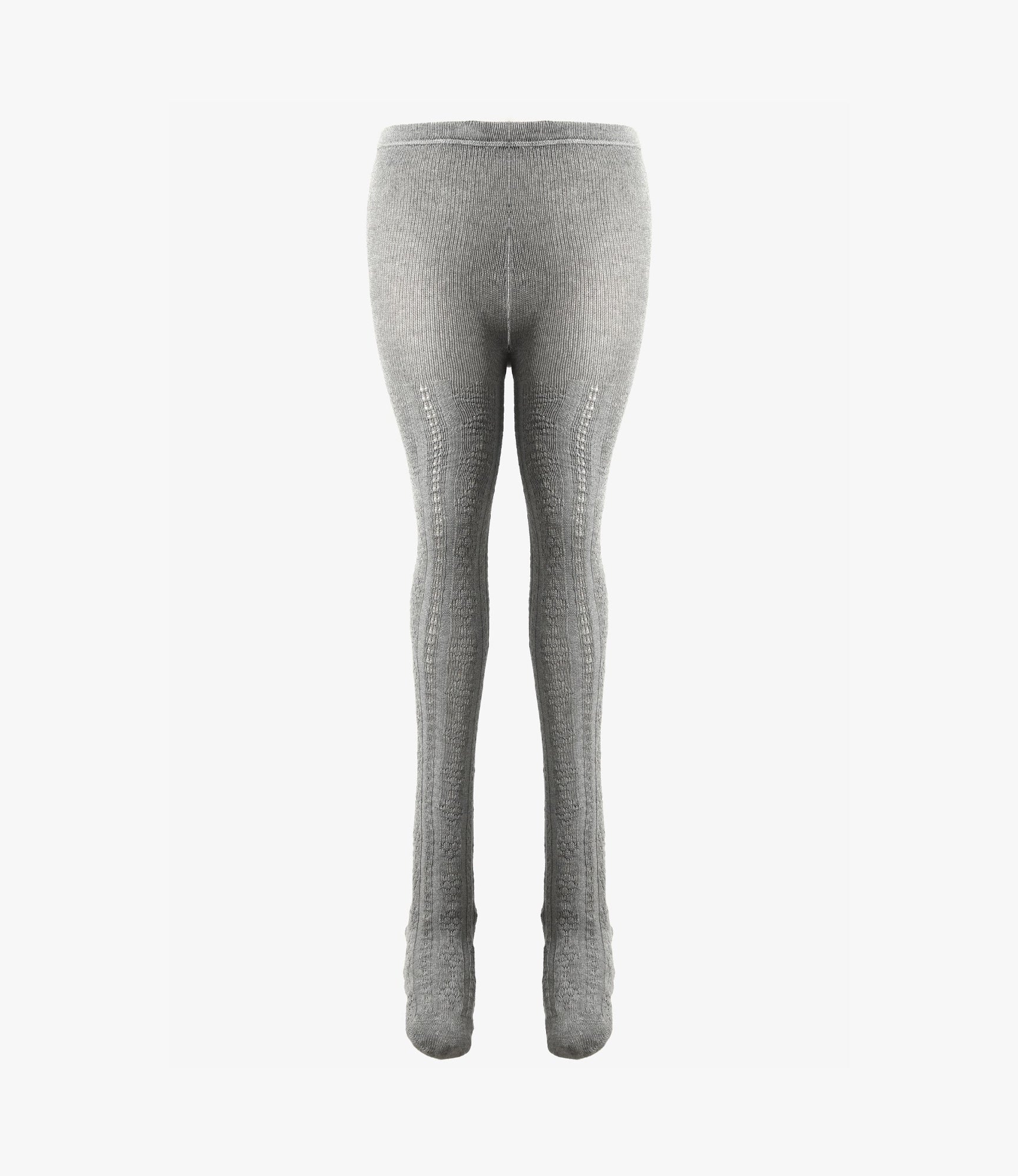 Tights – Heather Grey Eyelet Pattern