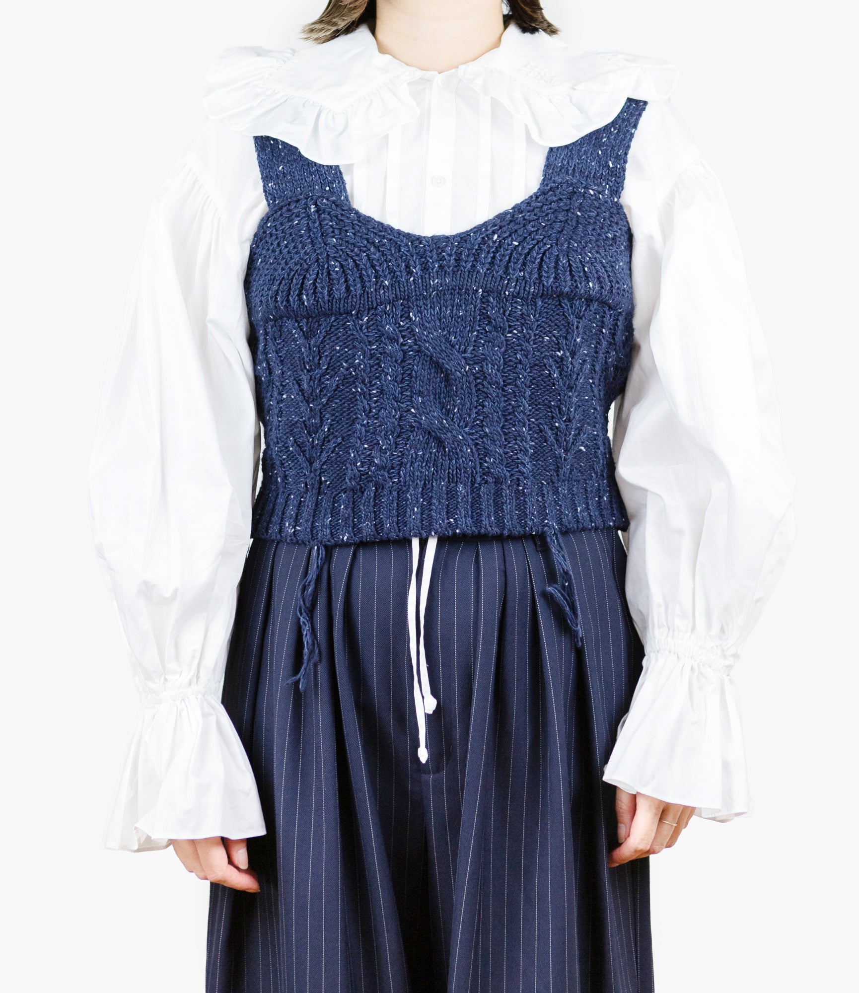 Fisherman Knit Corset – Navy