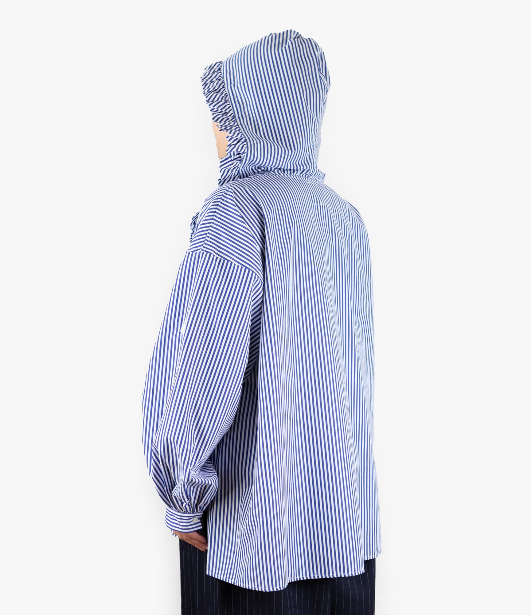 Frill Hoodie – Blue/White Stripe