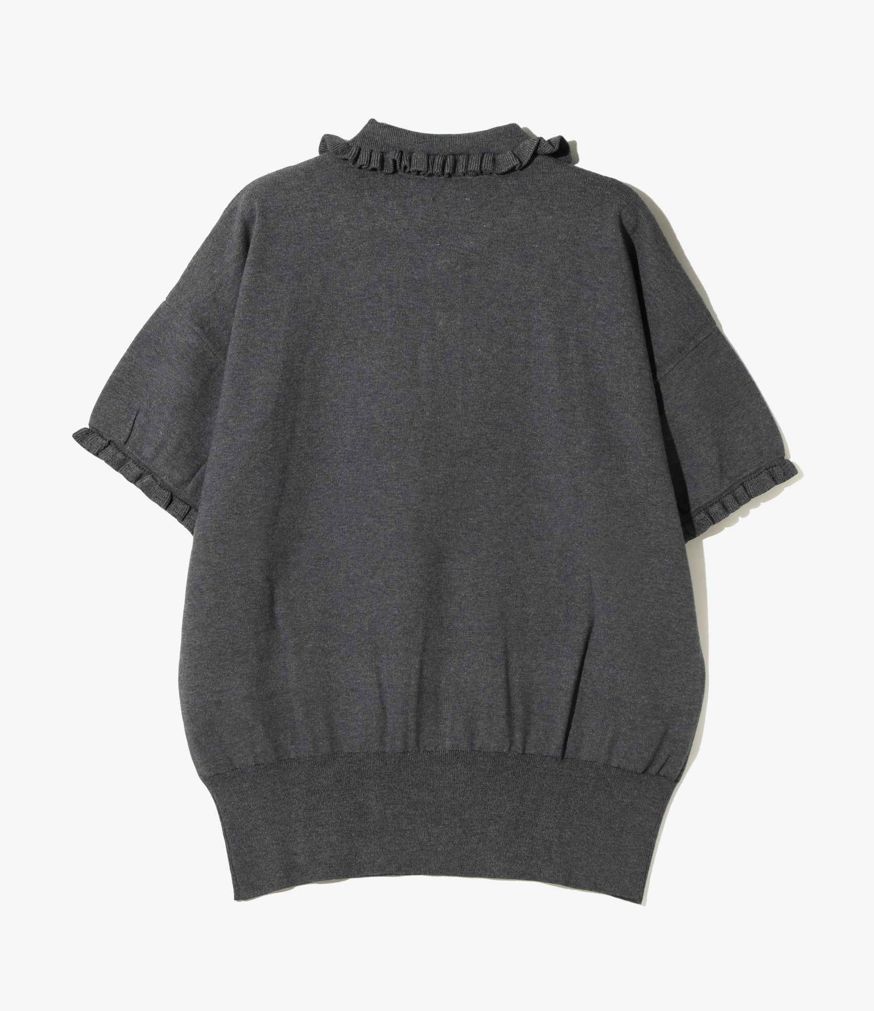 Frill Polo Sweater – Heather Grey