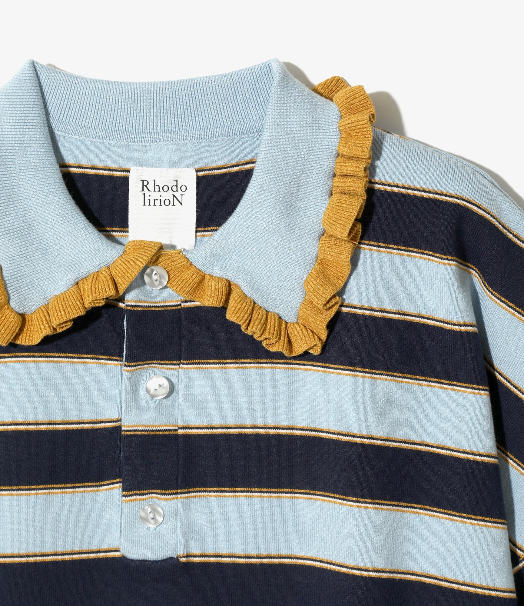 Frill Polo Sweater – Sax Blue