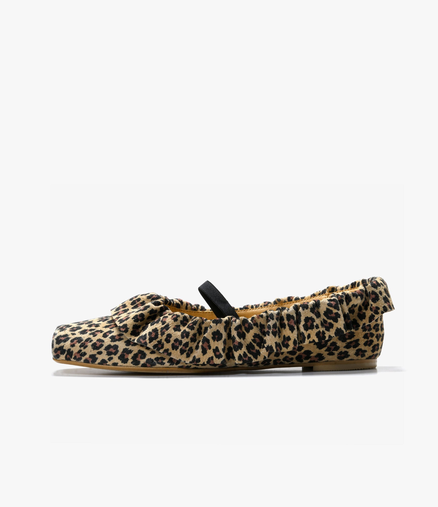 Frill Trimmed Flat Shoes – Leopard