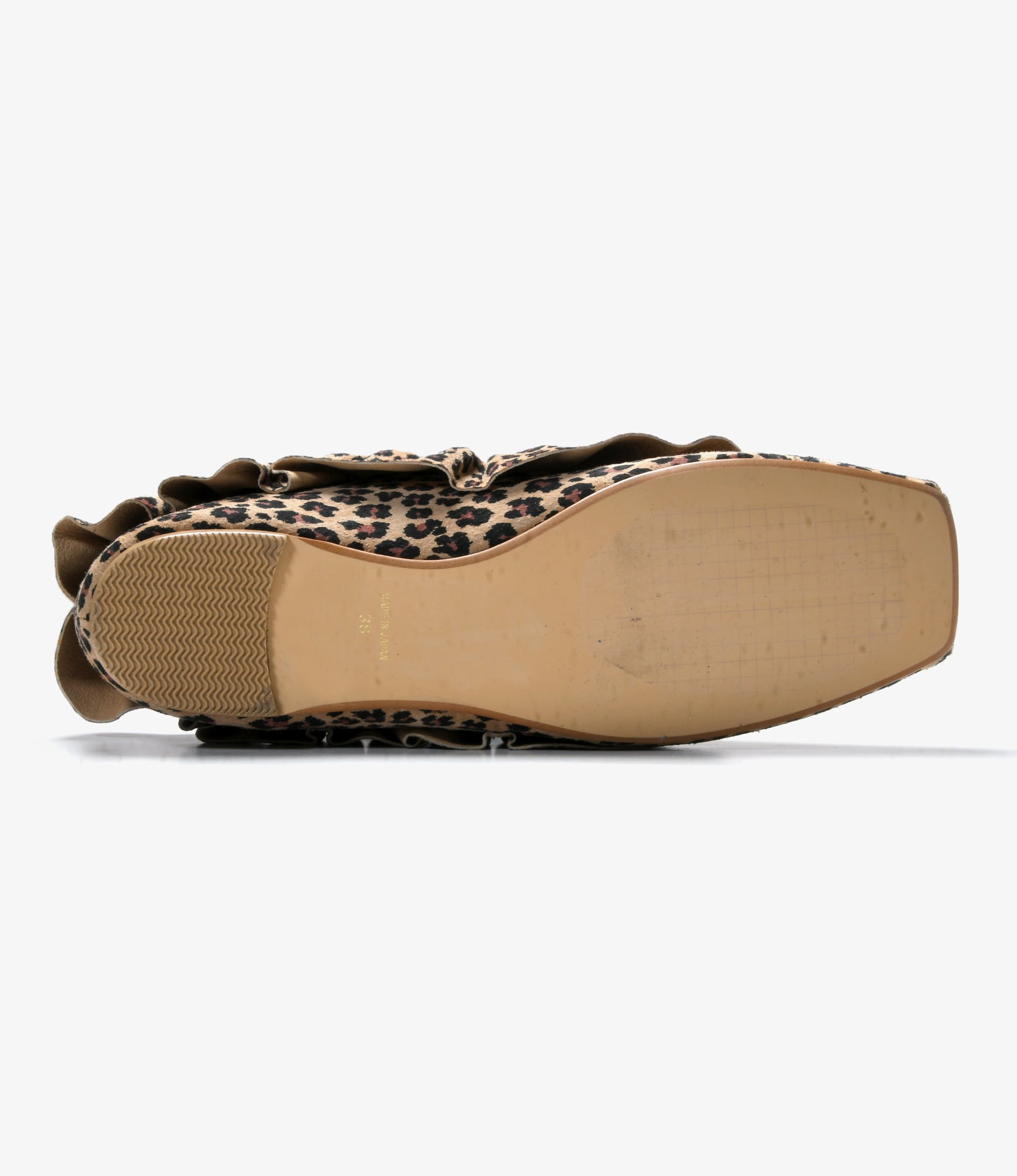 Frill Trimmed Flat Shoes – Leopard