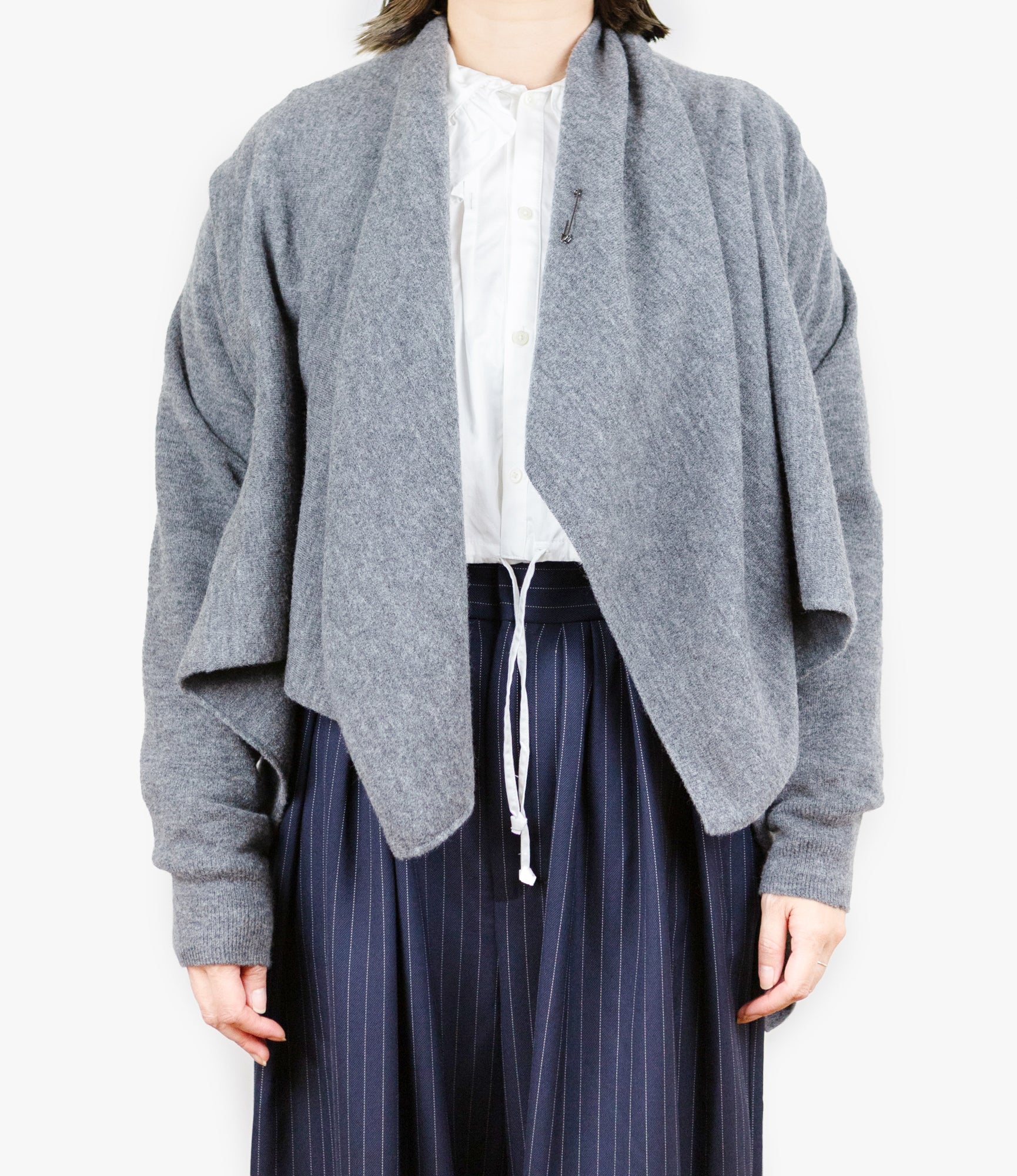 Knot Cardigan – Heather Grey Boiled Wool