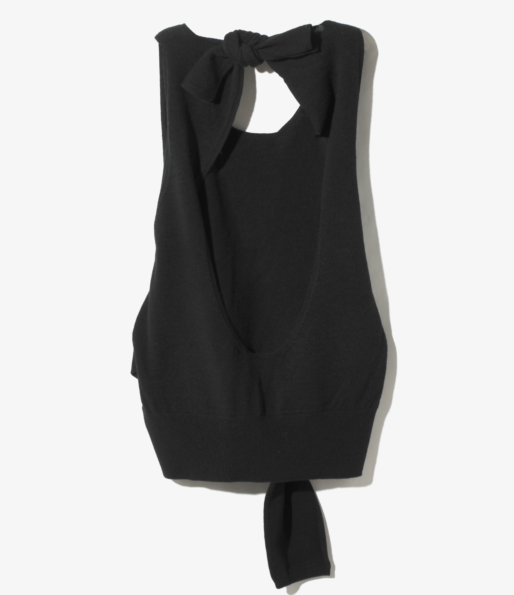 Knot Tank Top – Black Boiled Wool