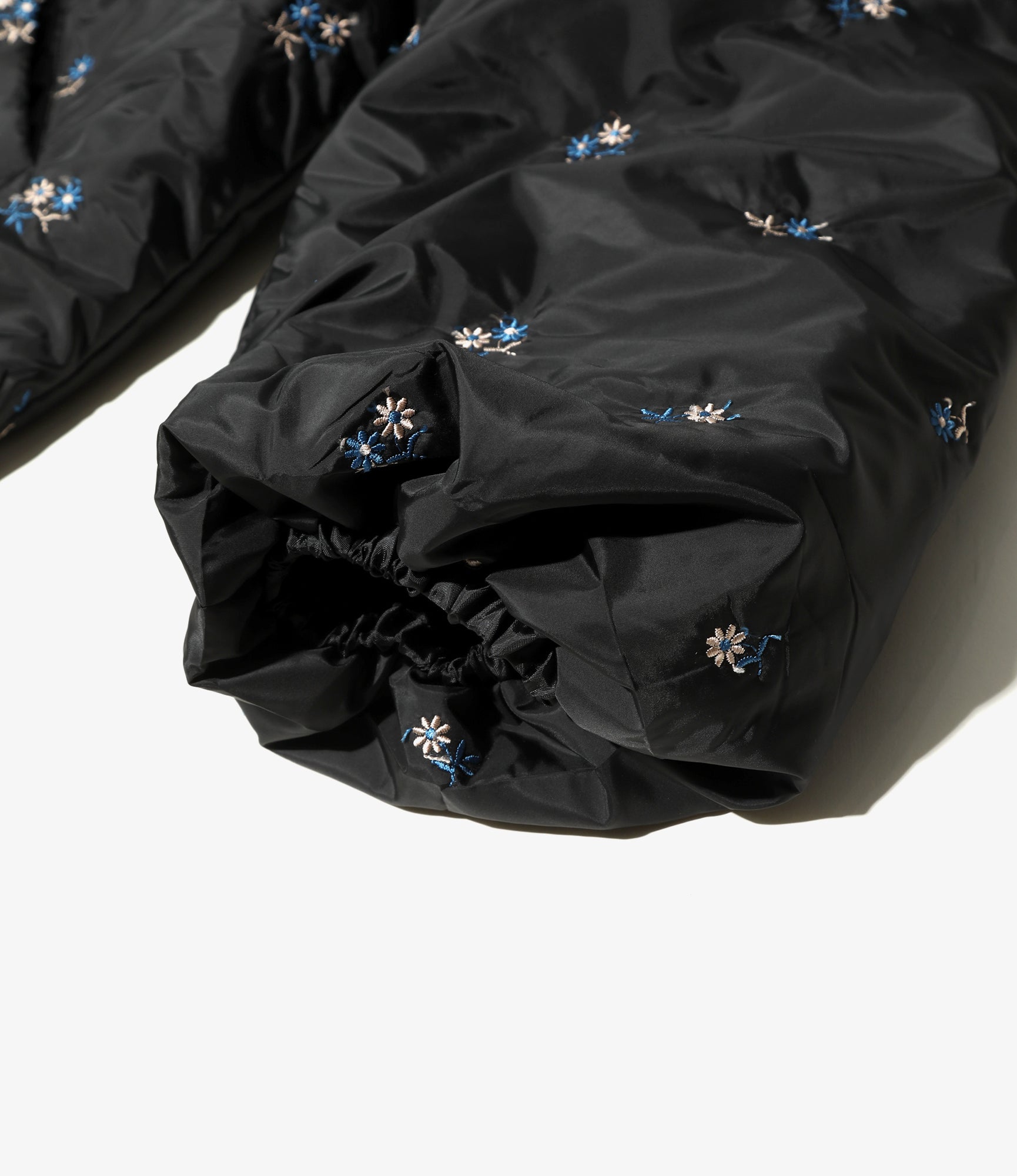 Padded Coat – Black Floral Embroidery