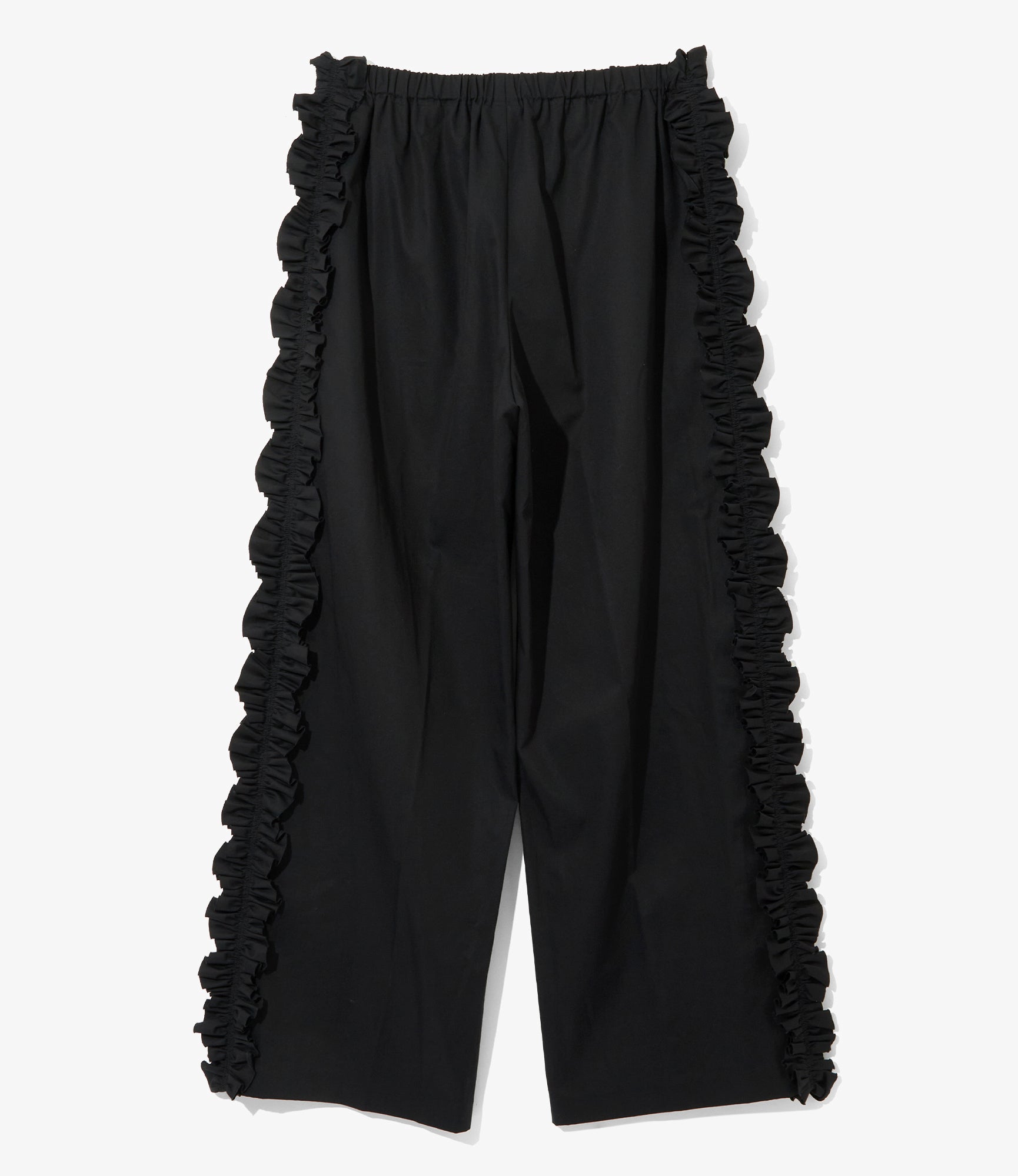 Side Frill Flared Pant – Black Twill