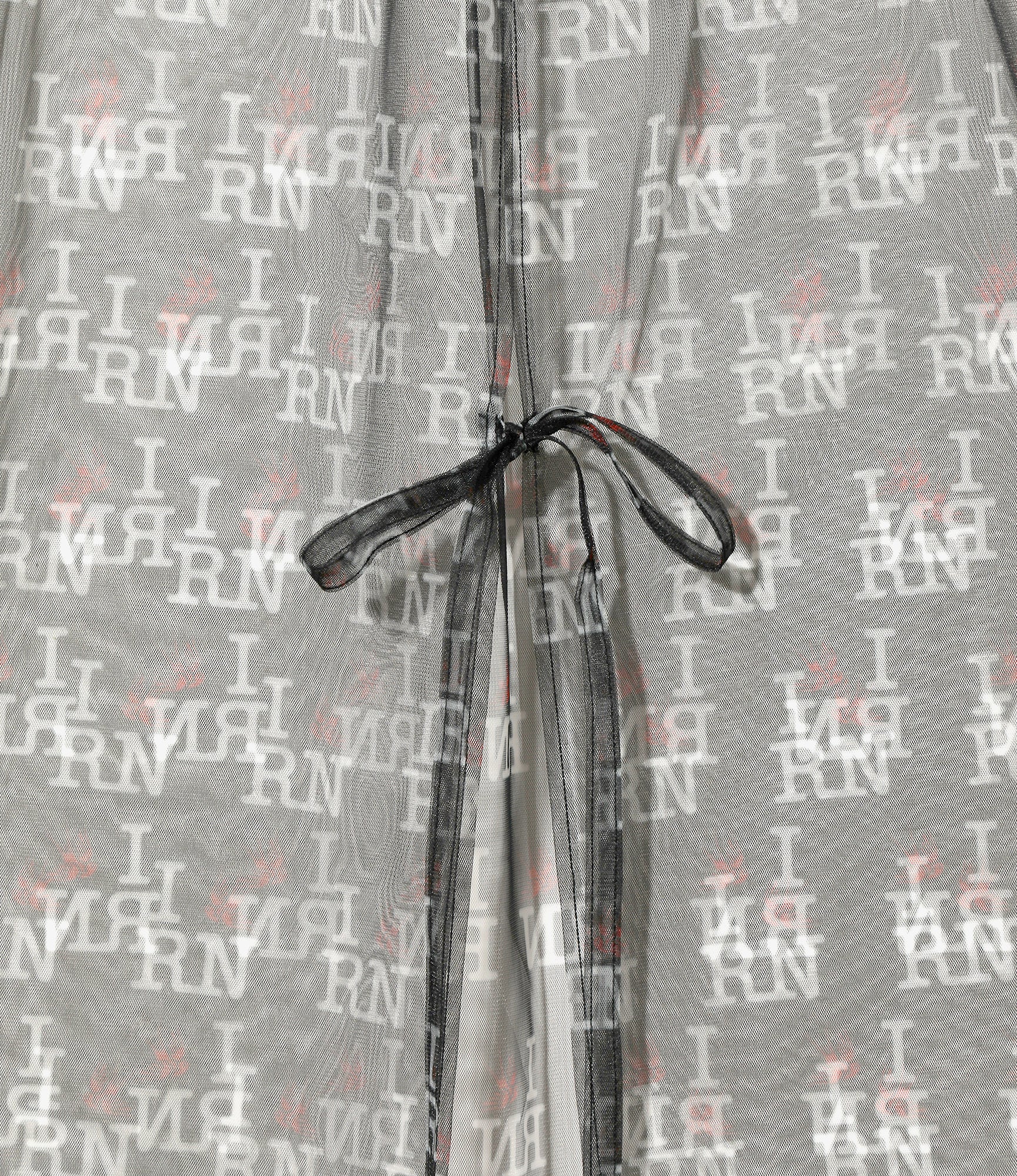 Crew Neck Sleeveless Dress – Black Printed Tulle