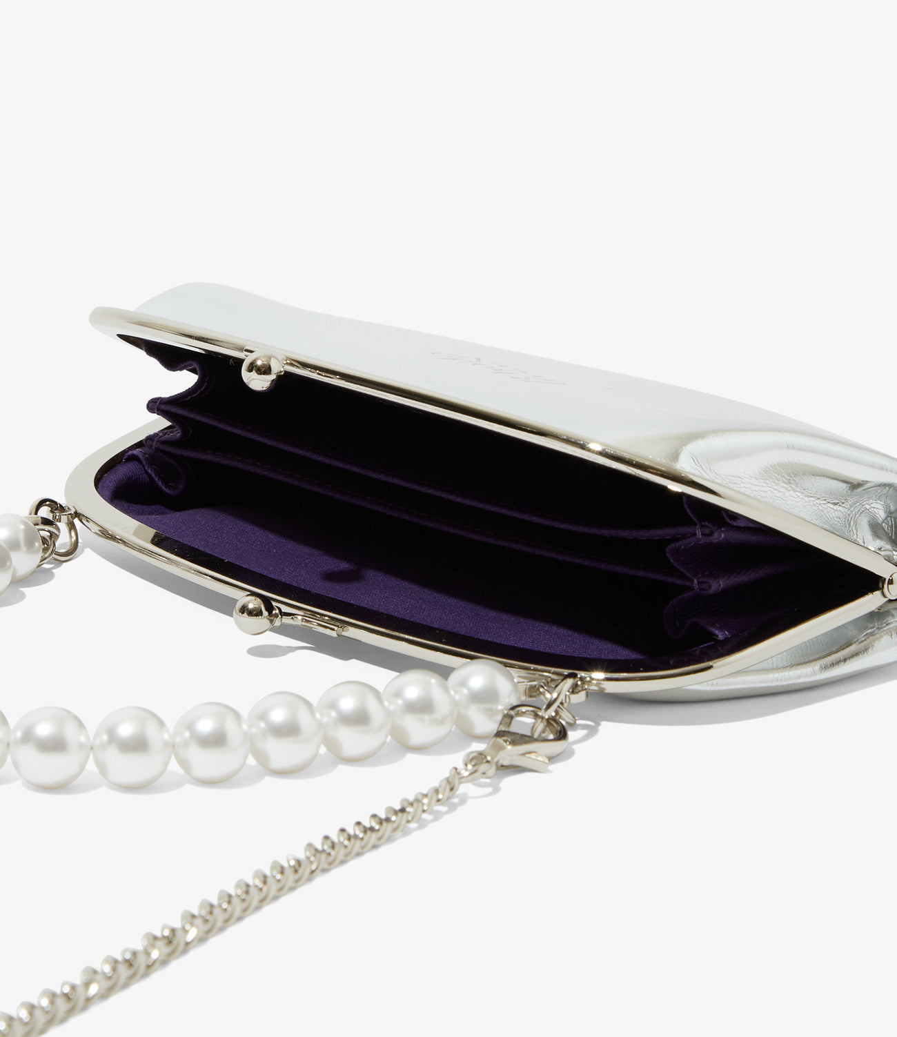 Two-Way Gamaguchi Bag – Silver