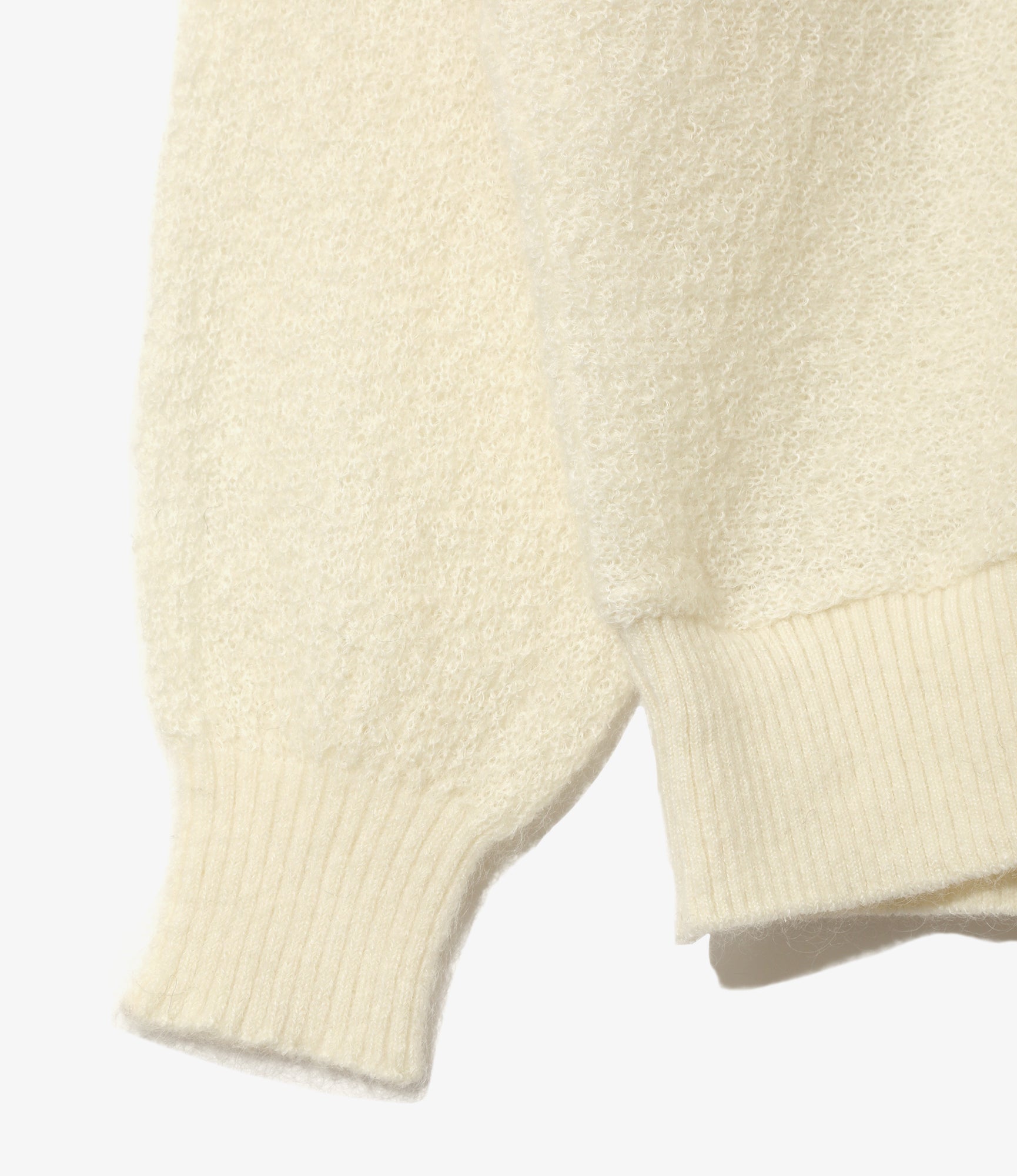 Round Collar Cardigan – Ivory Woven Crepe