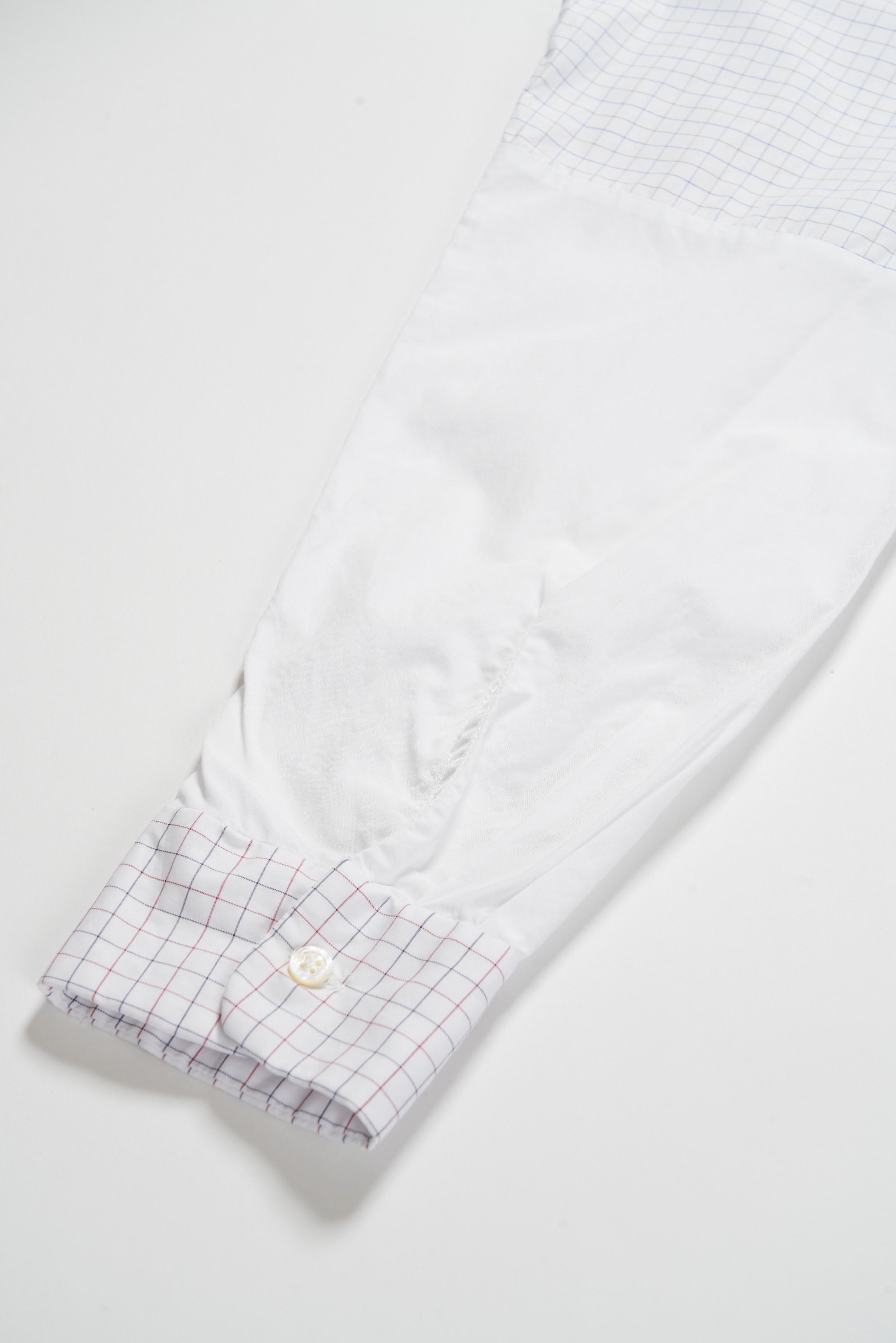 Engineered Garments Combo Short Collar Shirt - White Cotton Oxford