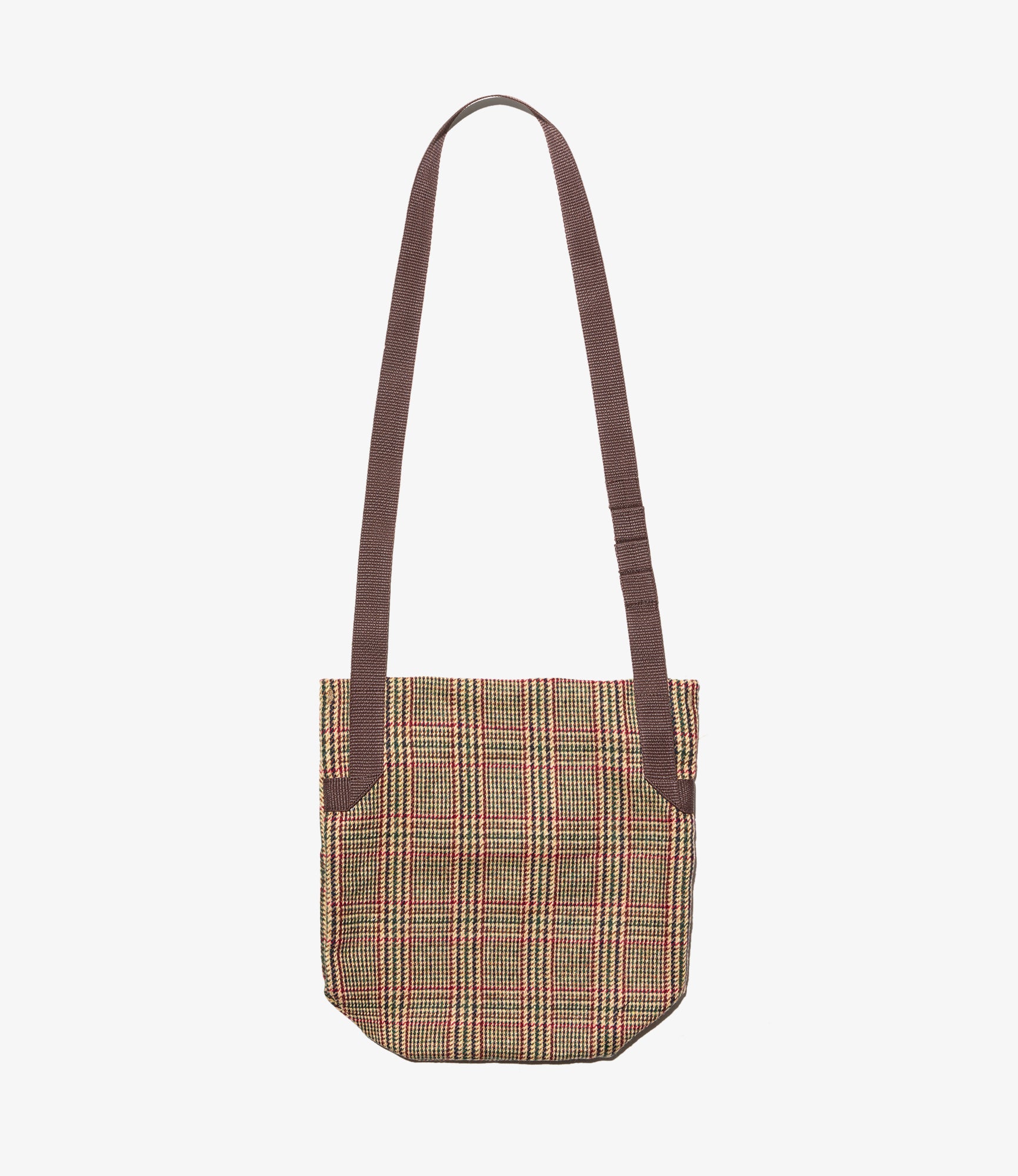 Shoulder Pouch – Tan Glen Plaid Wool Blend