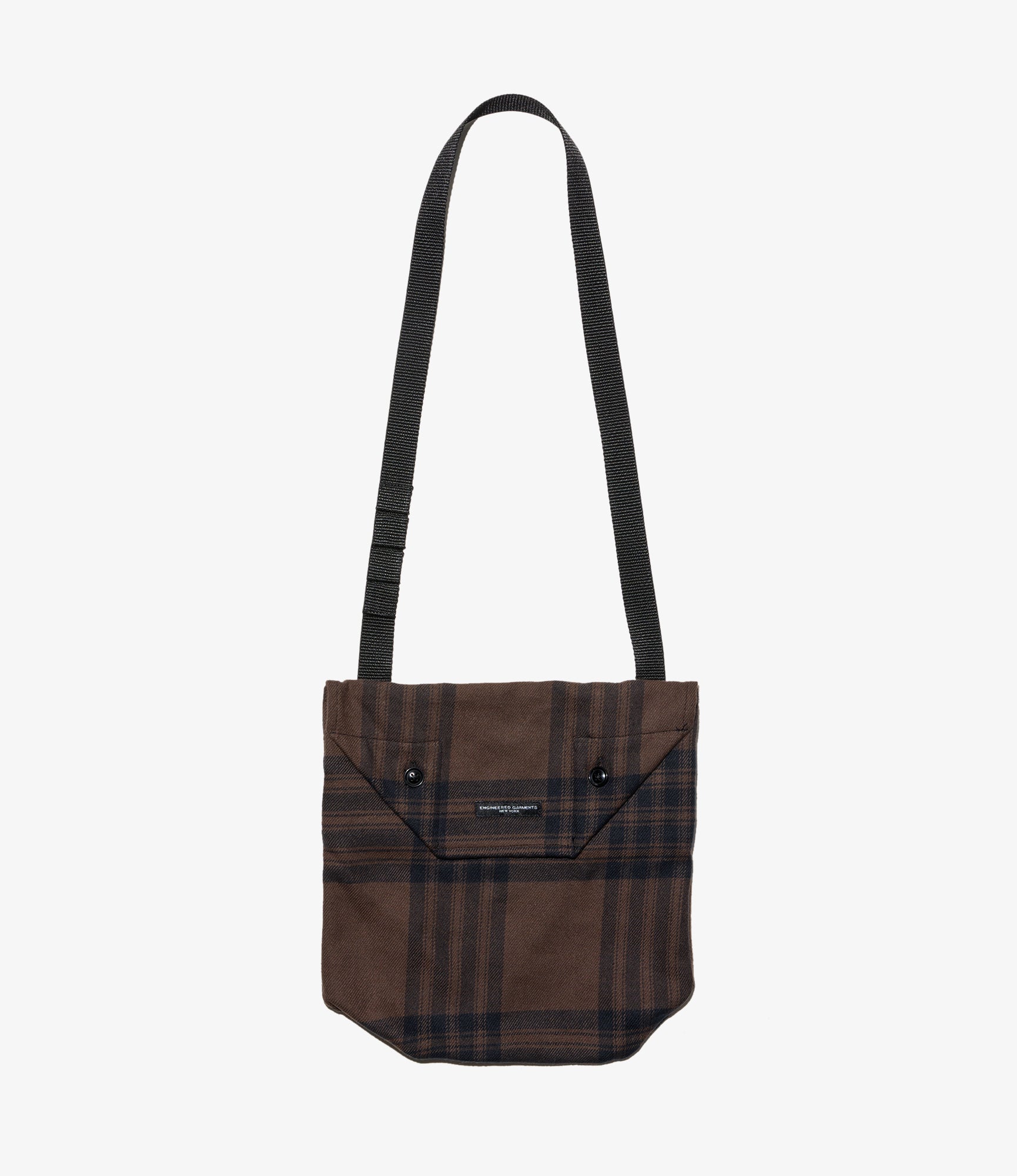 Shoulder Pouch – Brown/Black Plaid Flannel