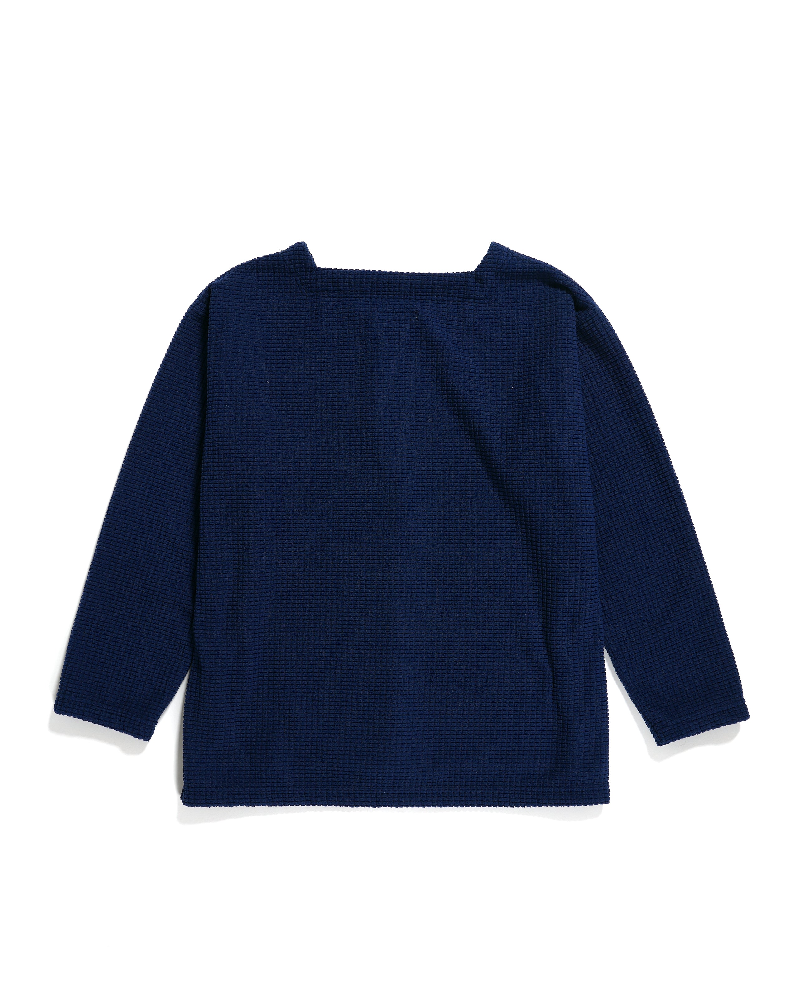 Engineered Garments Square Neck Shirt - Blue Polyester Waffle
