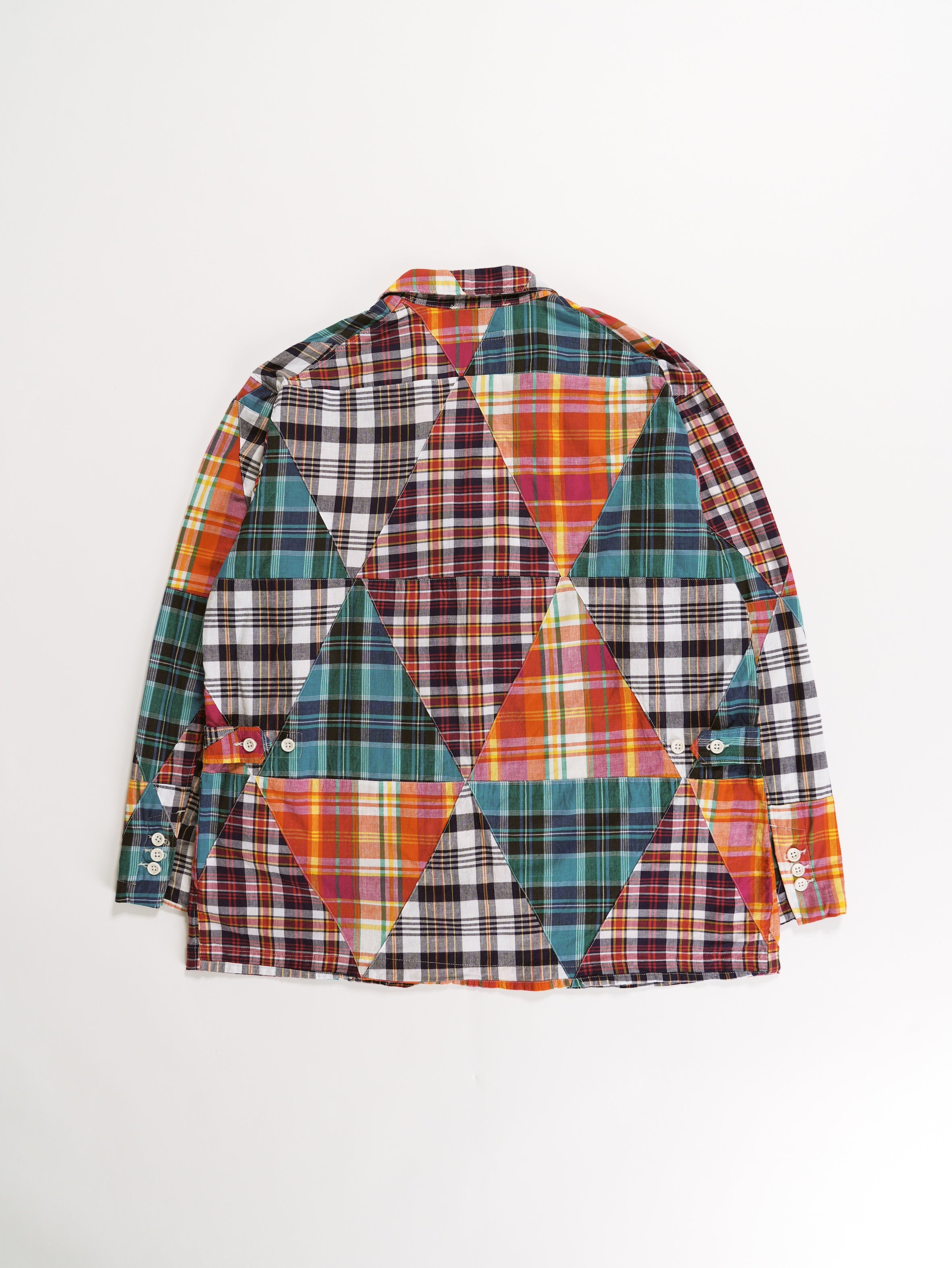 Engineered Garments Loiter Jacket - Multi Color Triangle Patchwork Madras