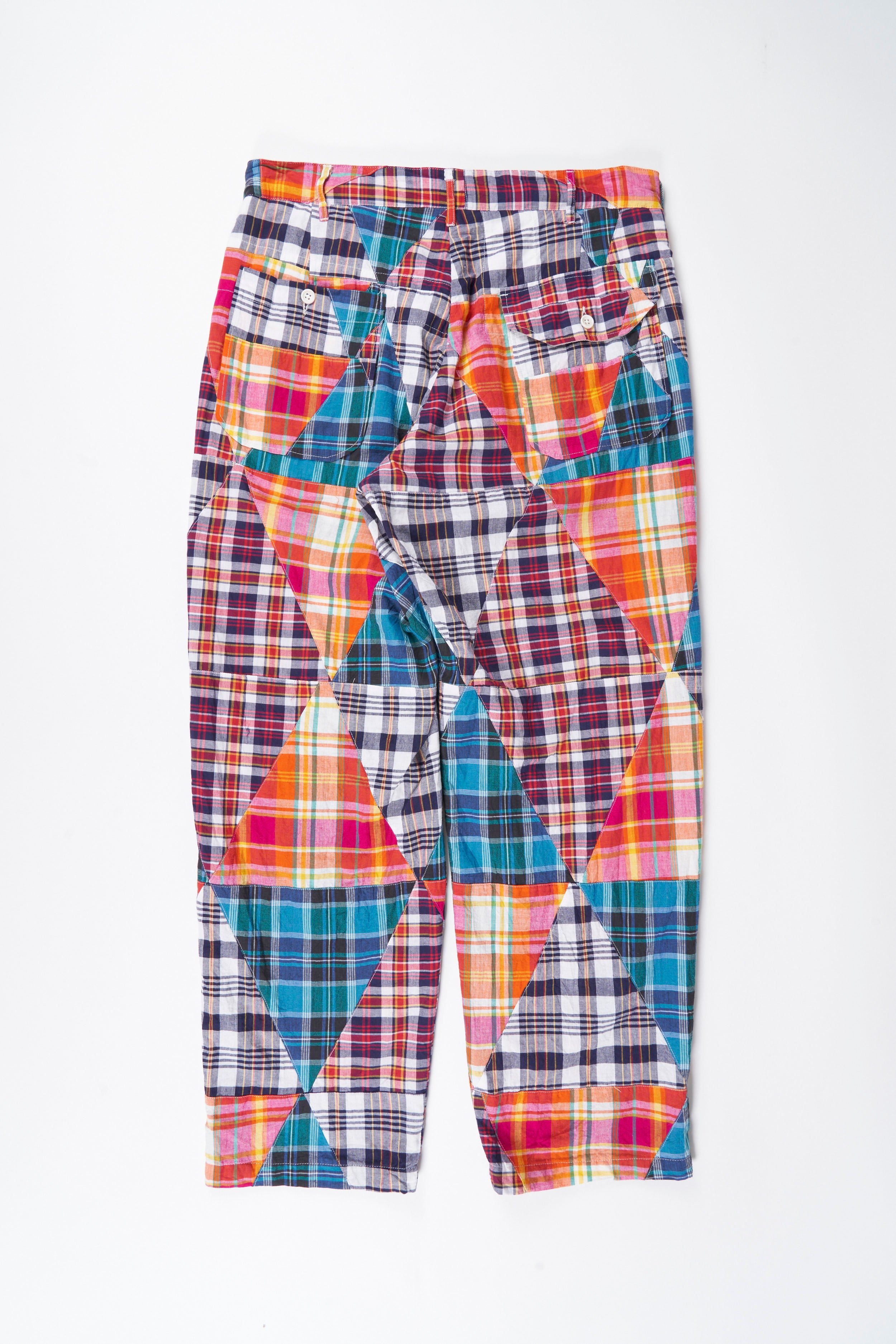 Engineered Garments Carlyle Pant - Multi Color Triangle Patchwork Madras