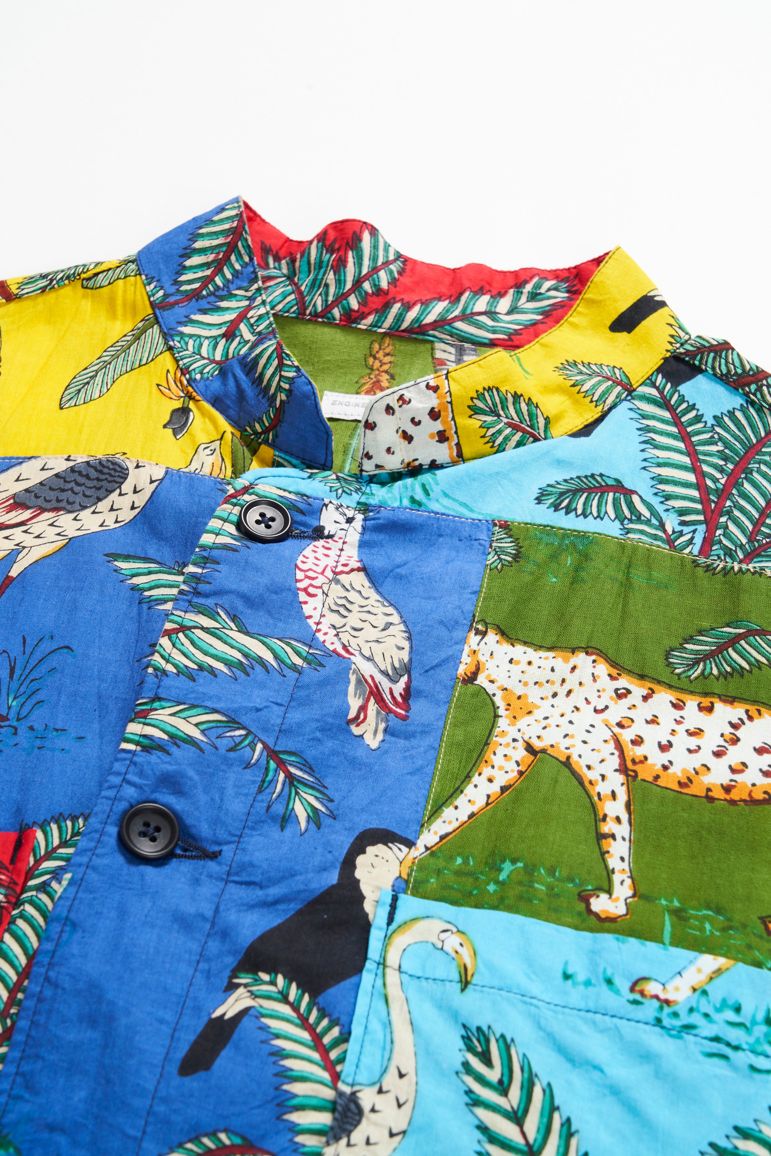 Engineered Garments Dayton Shirt - Multi Color Animal Print Patchwork