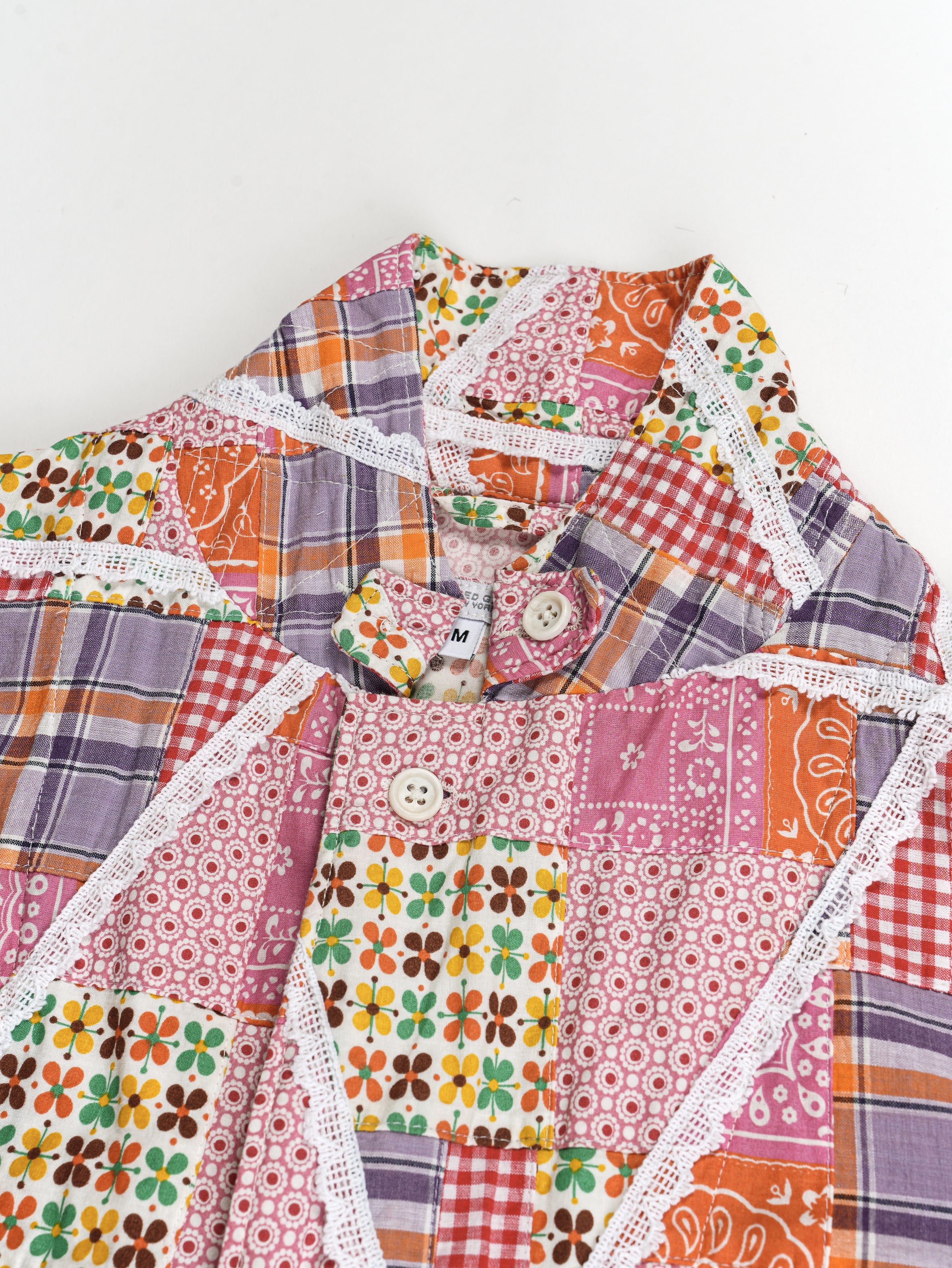 Engineered Garments Loiter Jacket - Orange Cotton Lace Patchwork