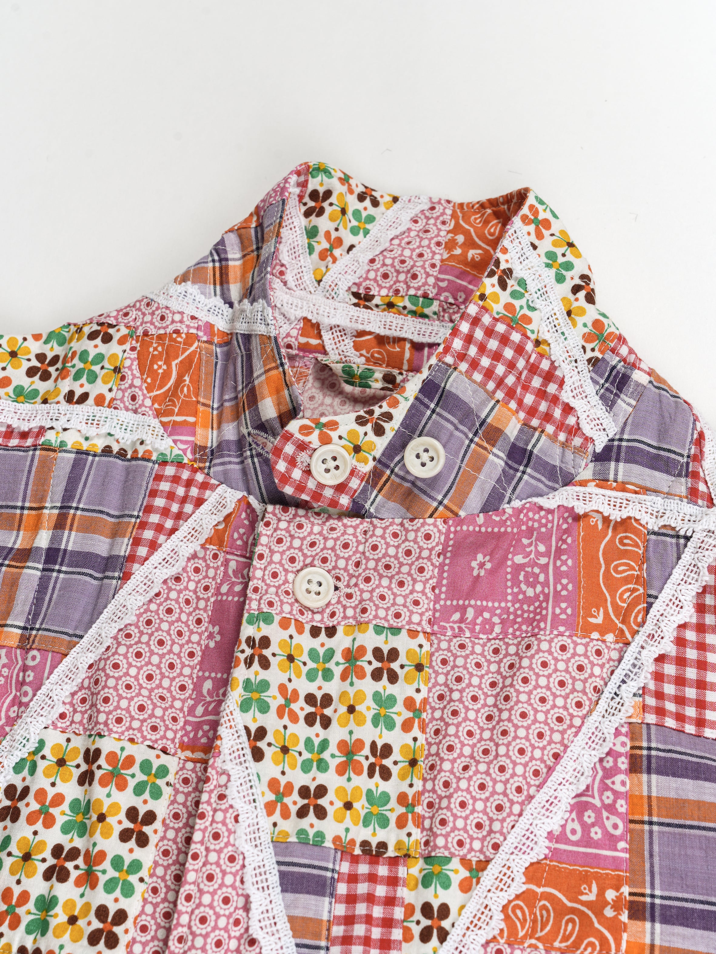 Engineered Garments Loiter Jacket - Orange Cotton Lace Patchwork