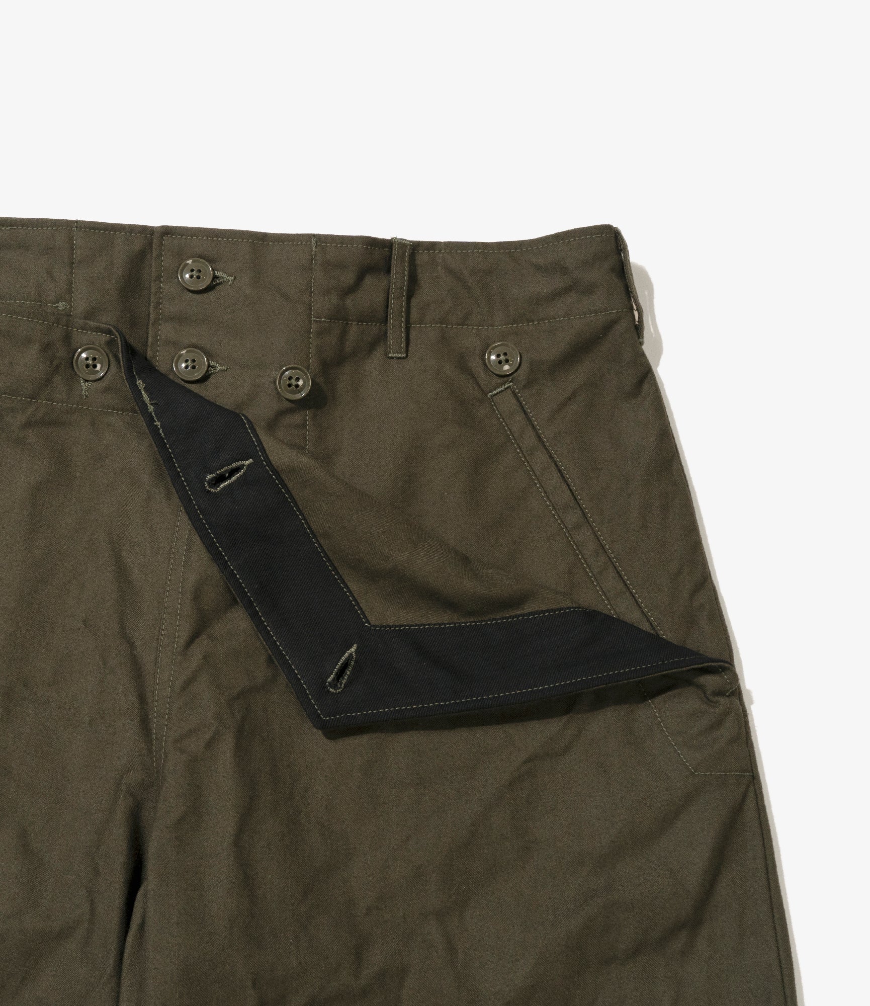 Sailor Pant – Olive Brushed Herringbone Cotton