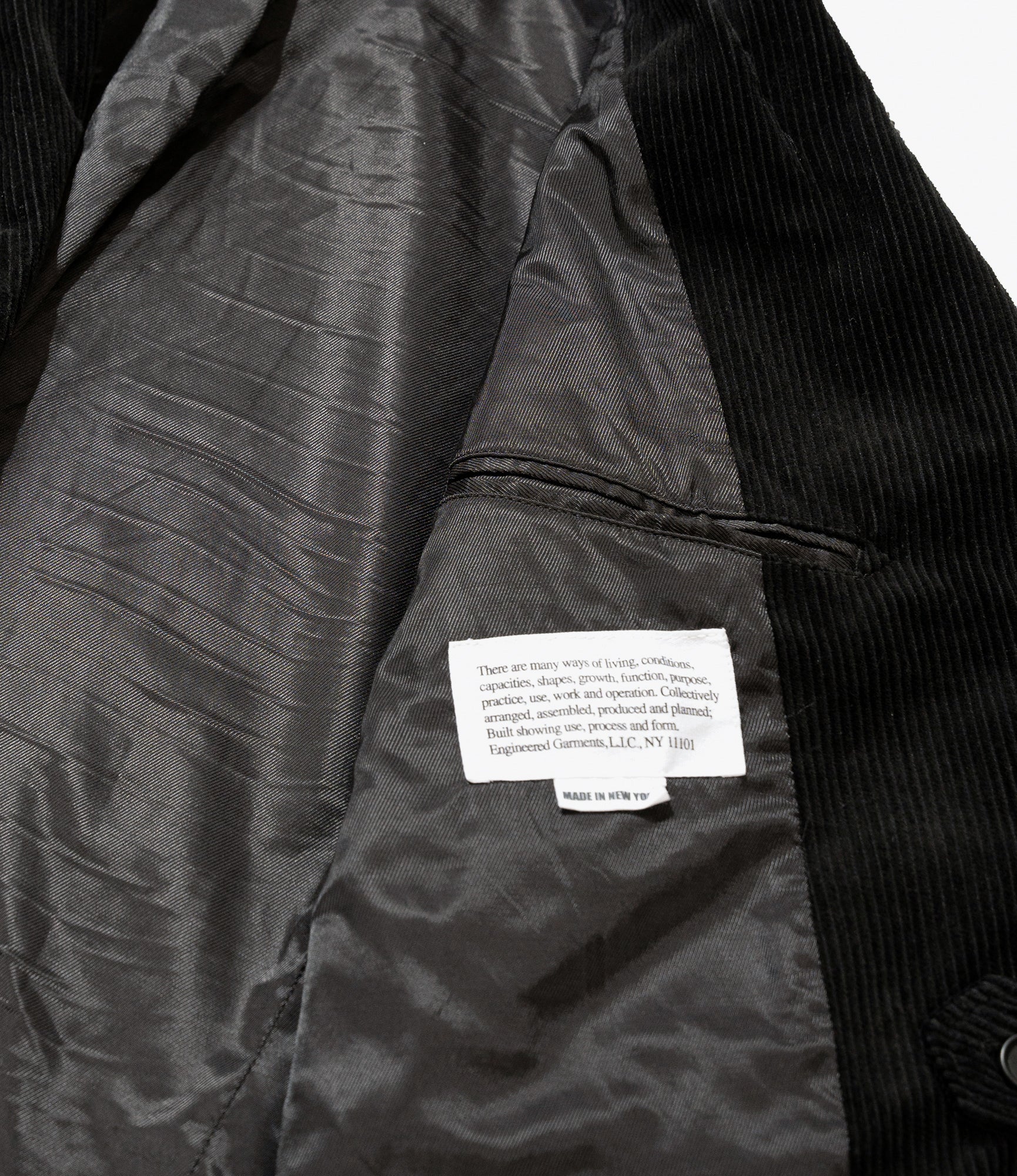 Slanted Jacket – Black 8W Corduroy