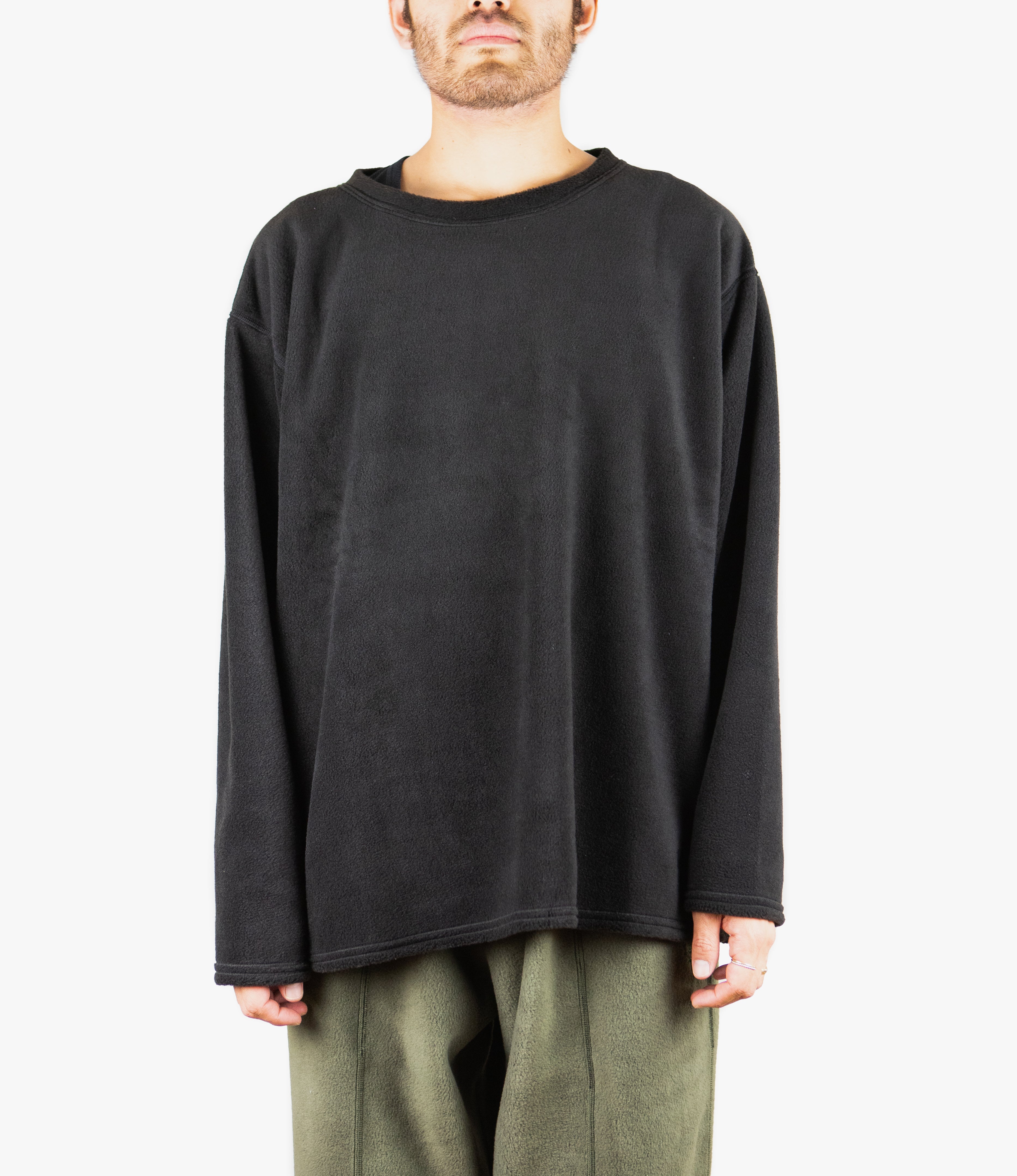 SS Crew Neck Shirt – Black Poly Fleece