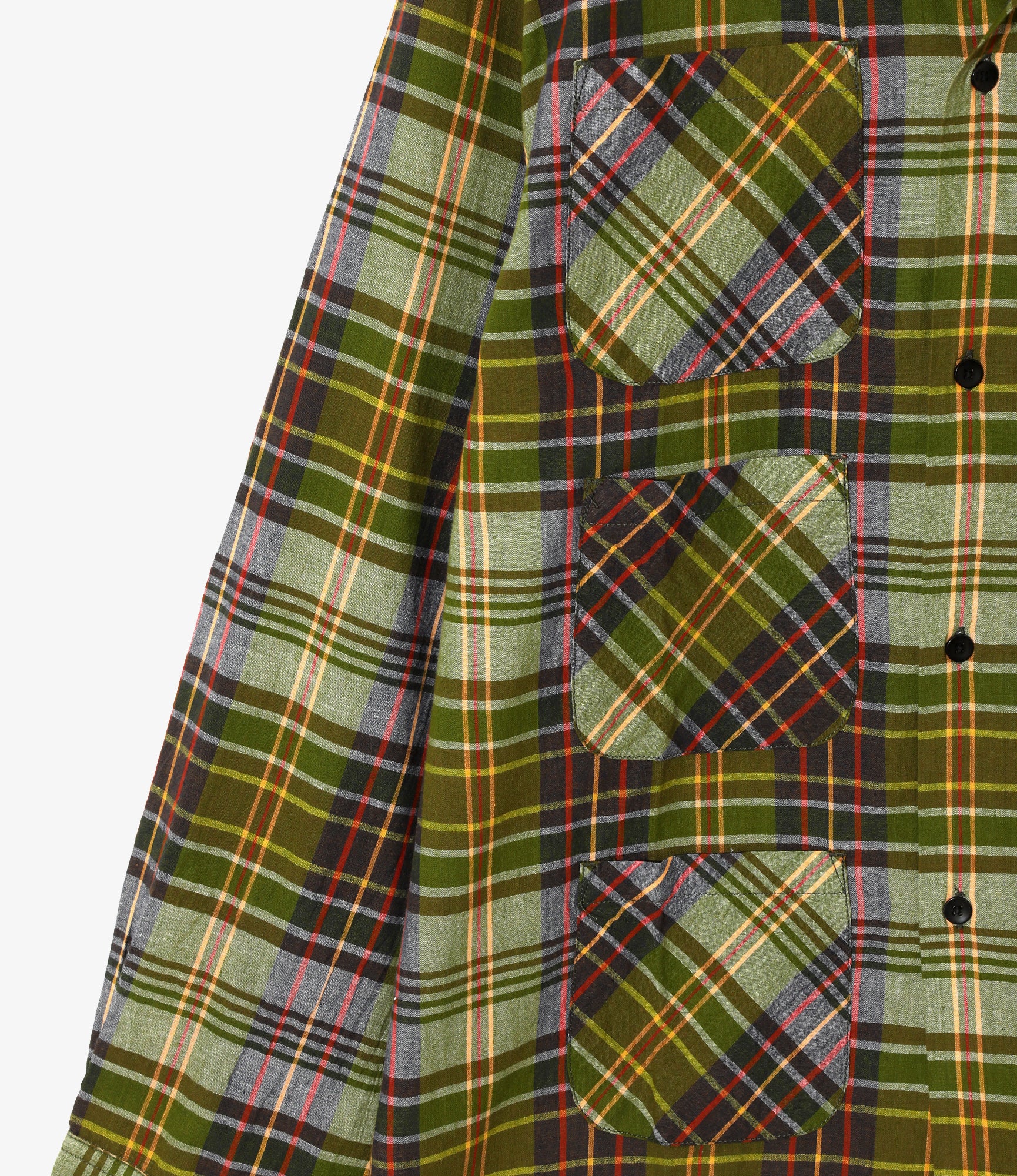 6 Pocket Shirt – Green Madras Plaid