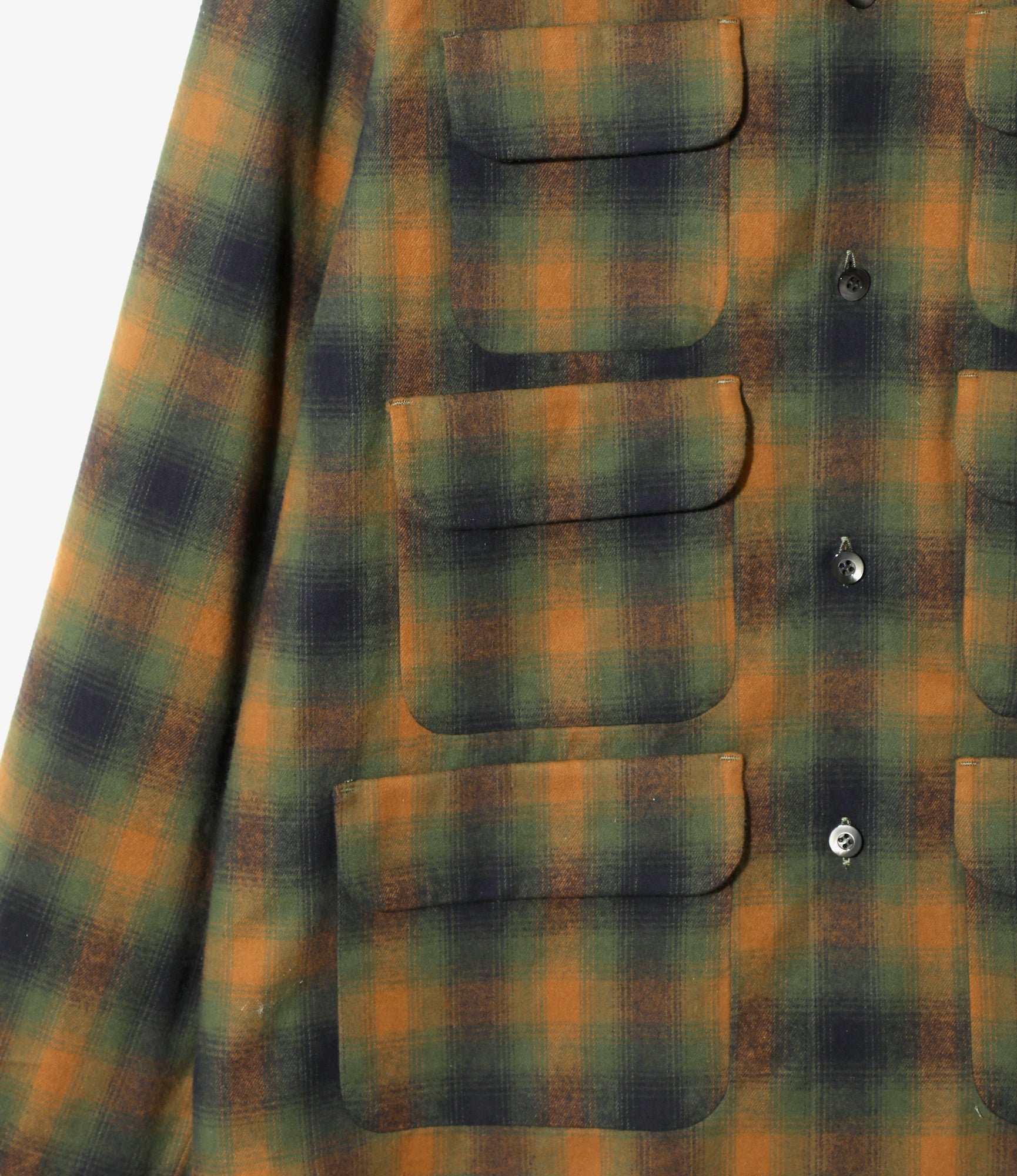 6 Pocket Shirt – Green/Orange Plaid