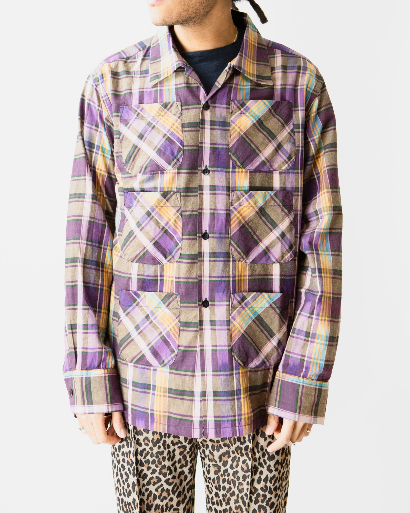 6 Pocket Shirt – Purple Madras Plaid