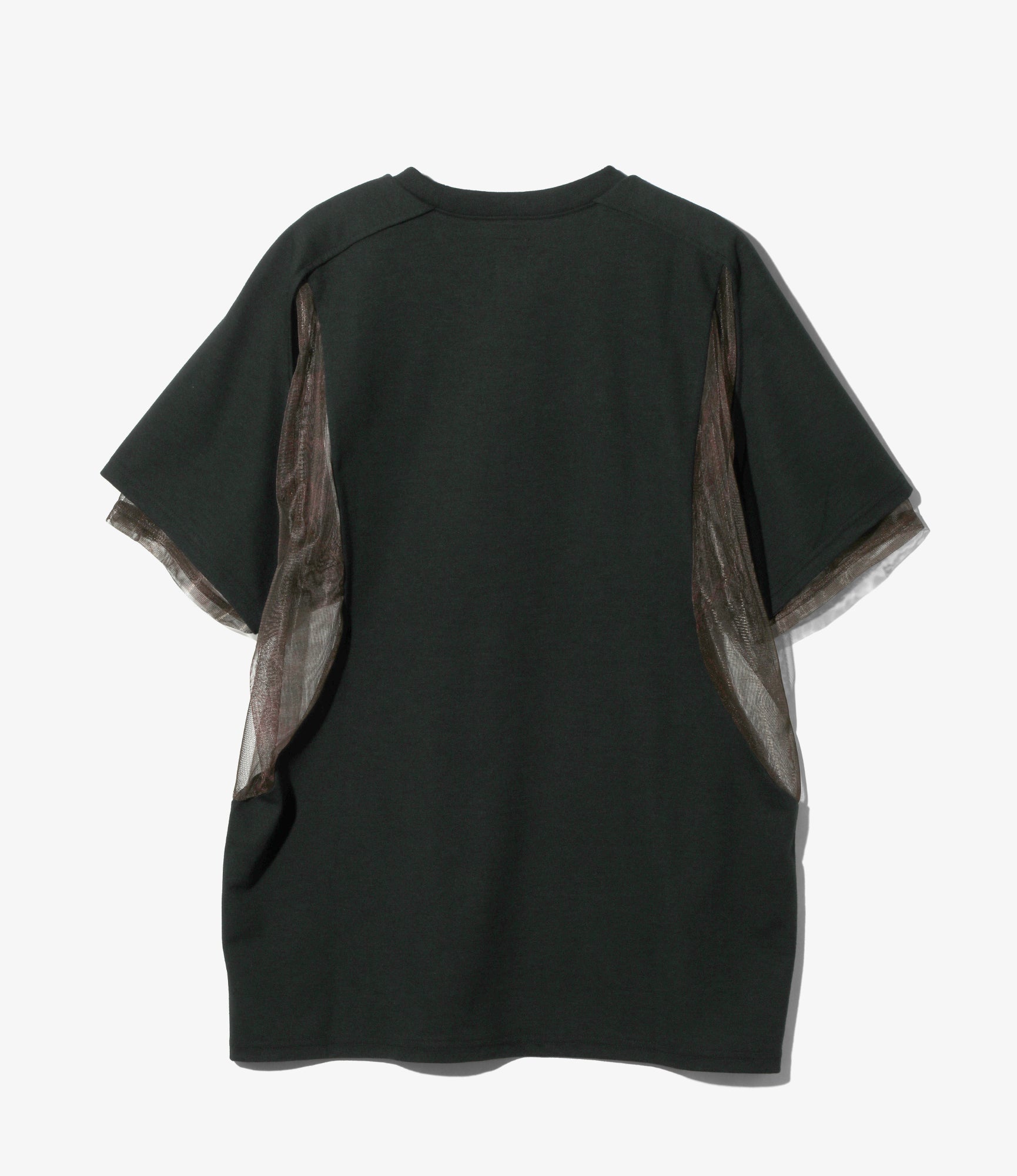 SS Crew Neck Mesh Panel T-Shirt – Black Jersey