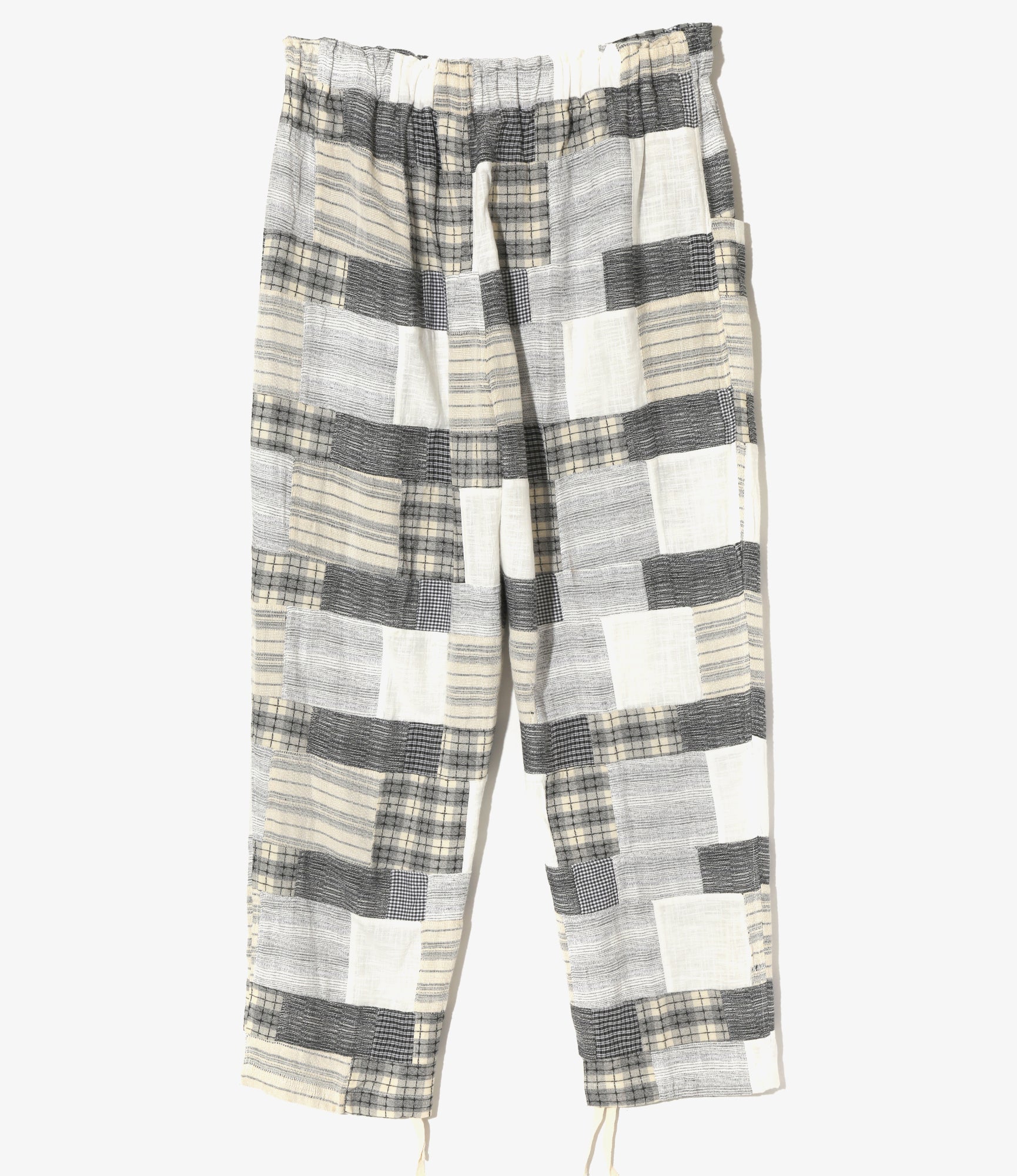 Army String Pant – Charcoal Small Plaid Patchwork