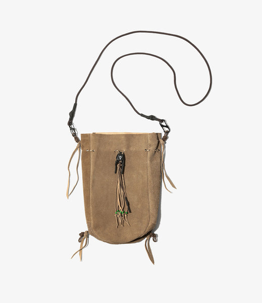 Kinchaku Pouch – Beige Suede | South2 West8 × B:TOGETHER