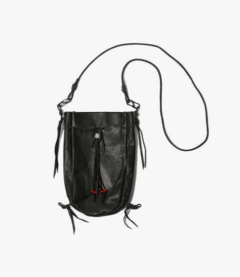 Kinchaku Bag – Black Leather | South2 West8 × B:TOGETHER 