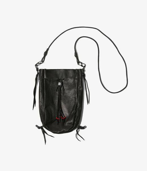 Kinchaku Bag – Black Leather | South2 West8 × B:TOGETHER