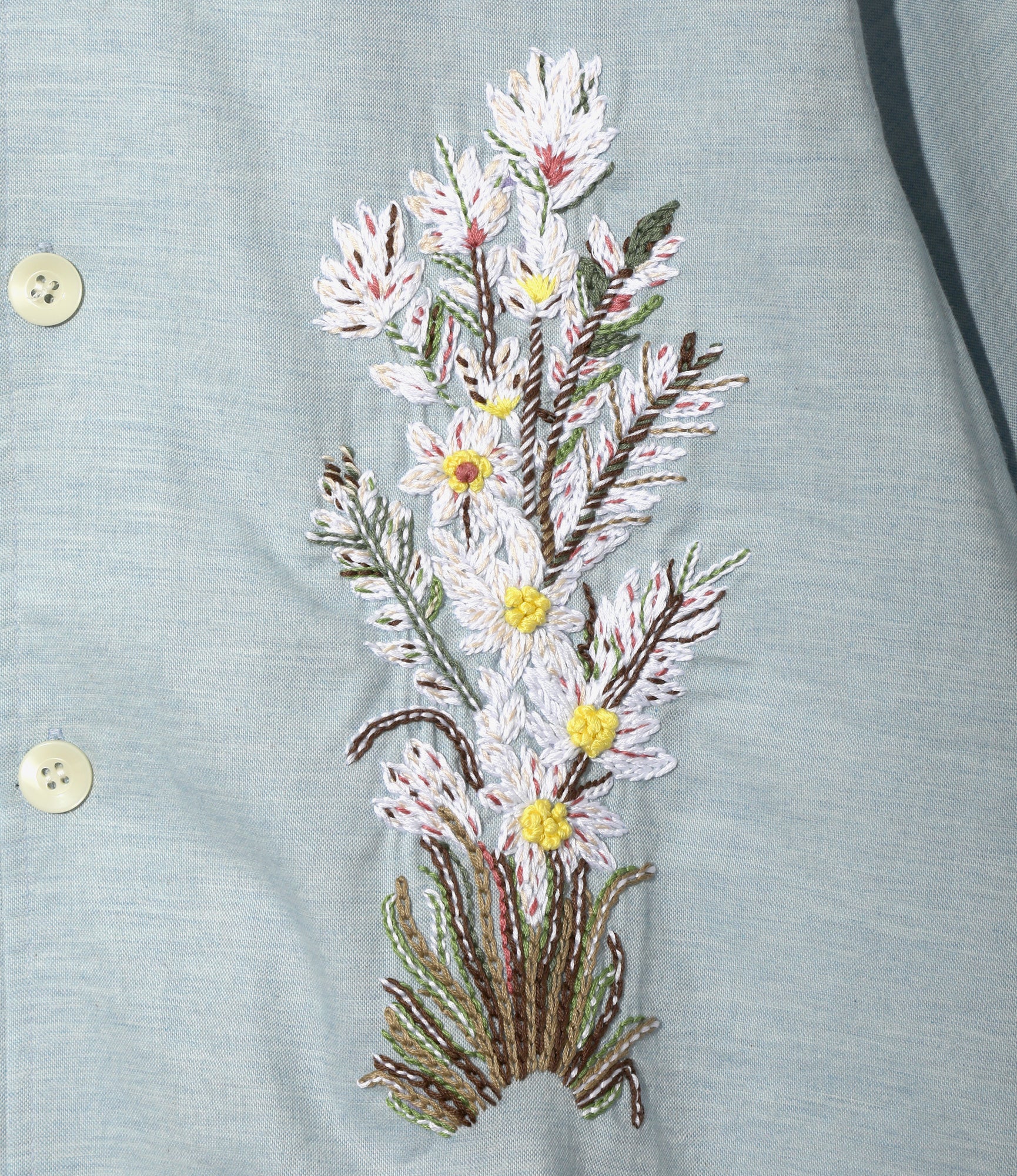 Cabana Shirt – Blue Flower Embroidery
